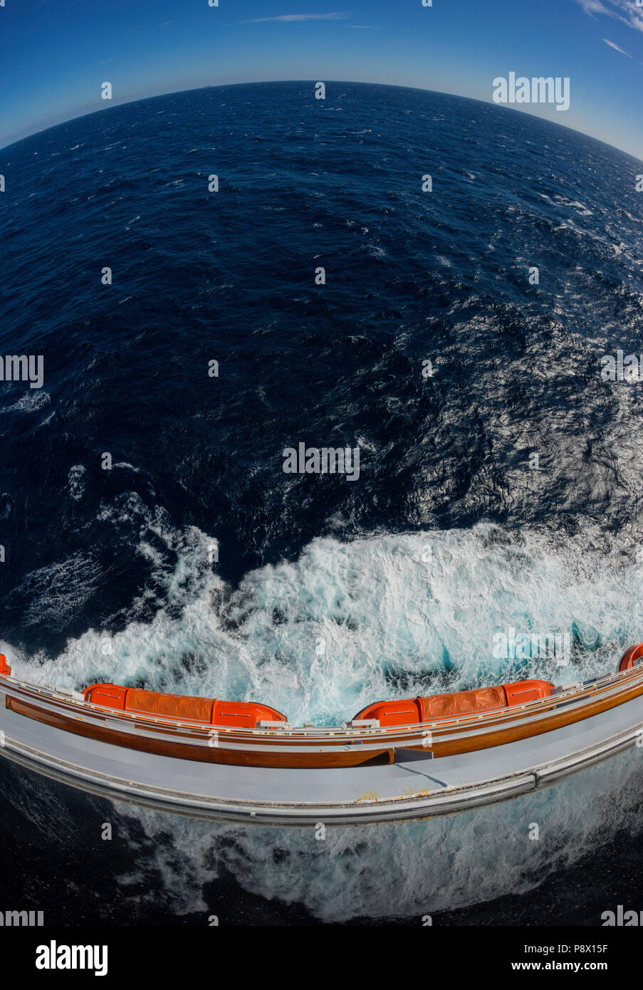 Lifeboats on Carnival Freedom cruise ship Stock Photo