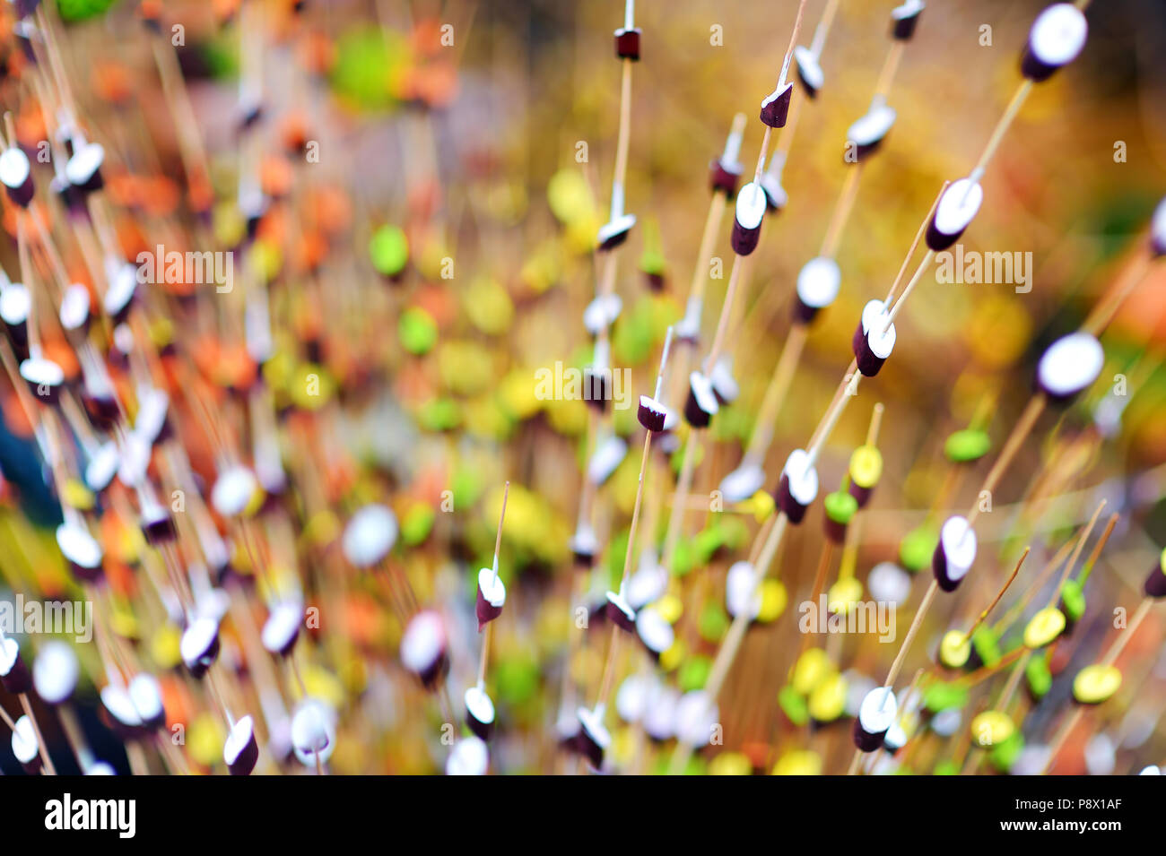 Traditional Lithuanian Easter palm known as verbos sold on spring market in Vilnius, Lithuania Stock Photo