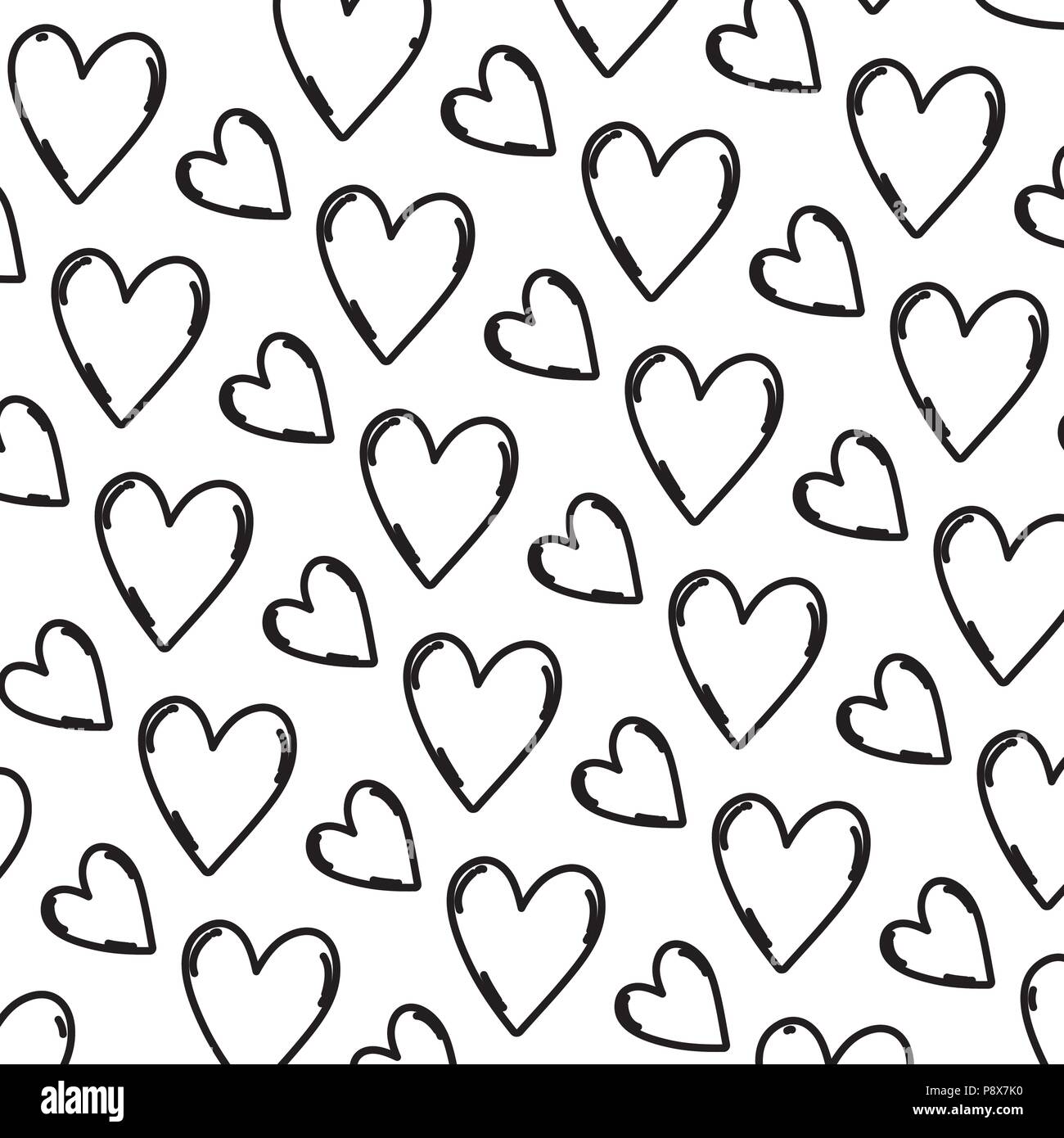 line nice heart symbol background style vector illustration Stock ...