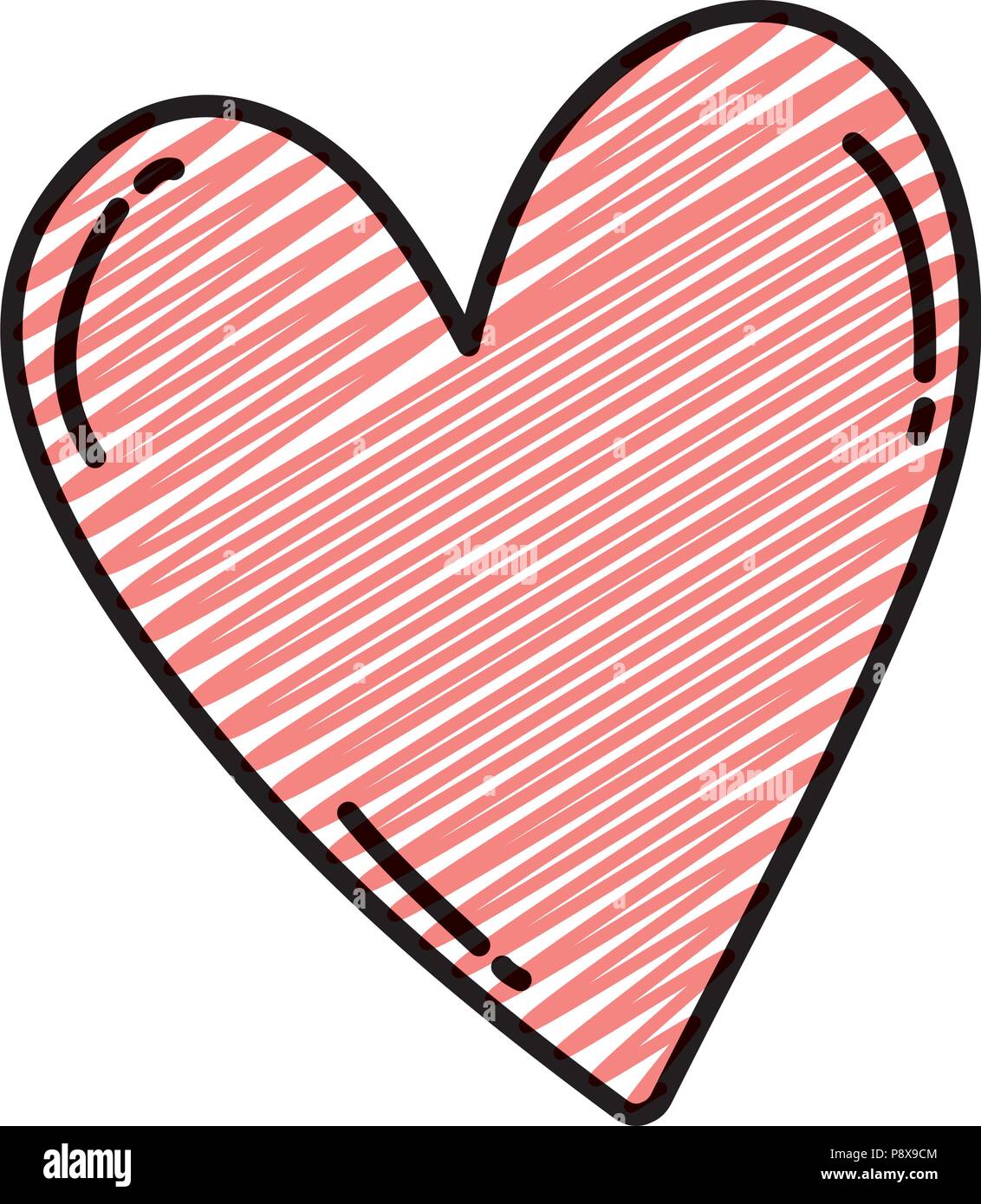 doodle heart love and passion symbol design vector illustration Stock ...