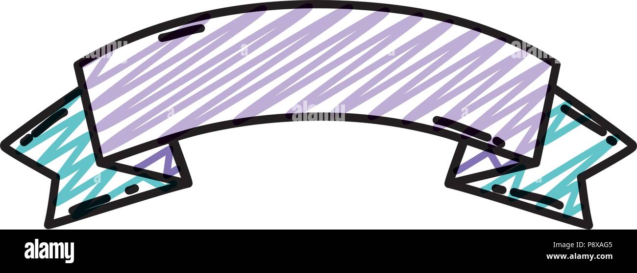 doodle nice ribbon object decoration event vector illustration Stock ...