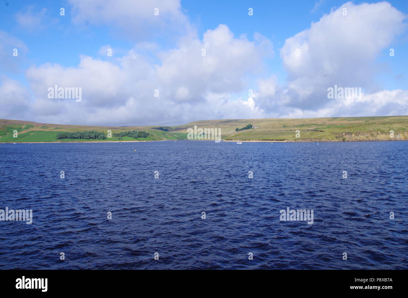 Winscar Reservoir. John o' groats (Duncansby head) to lands end. End to end trail. Dunford Bridge. South Yorkshire. England. UK Stock Photo
