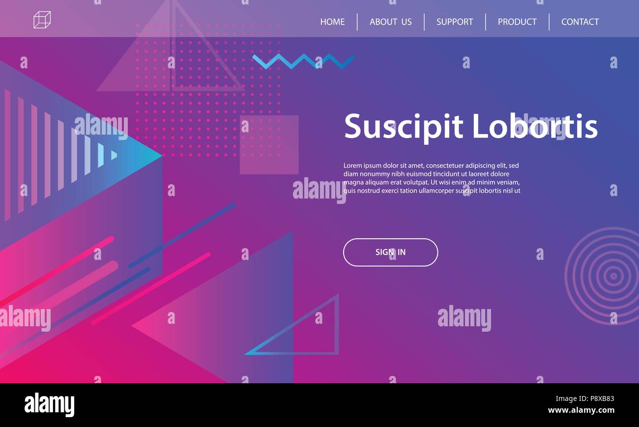 Website template design and landing page geometric shapes background ...