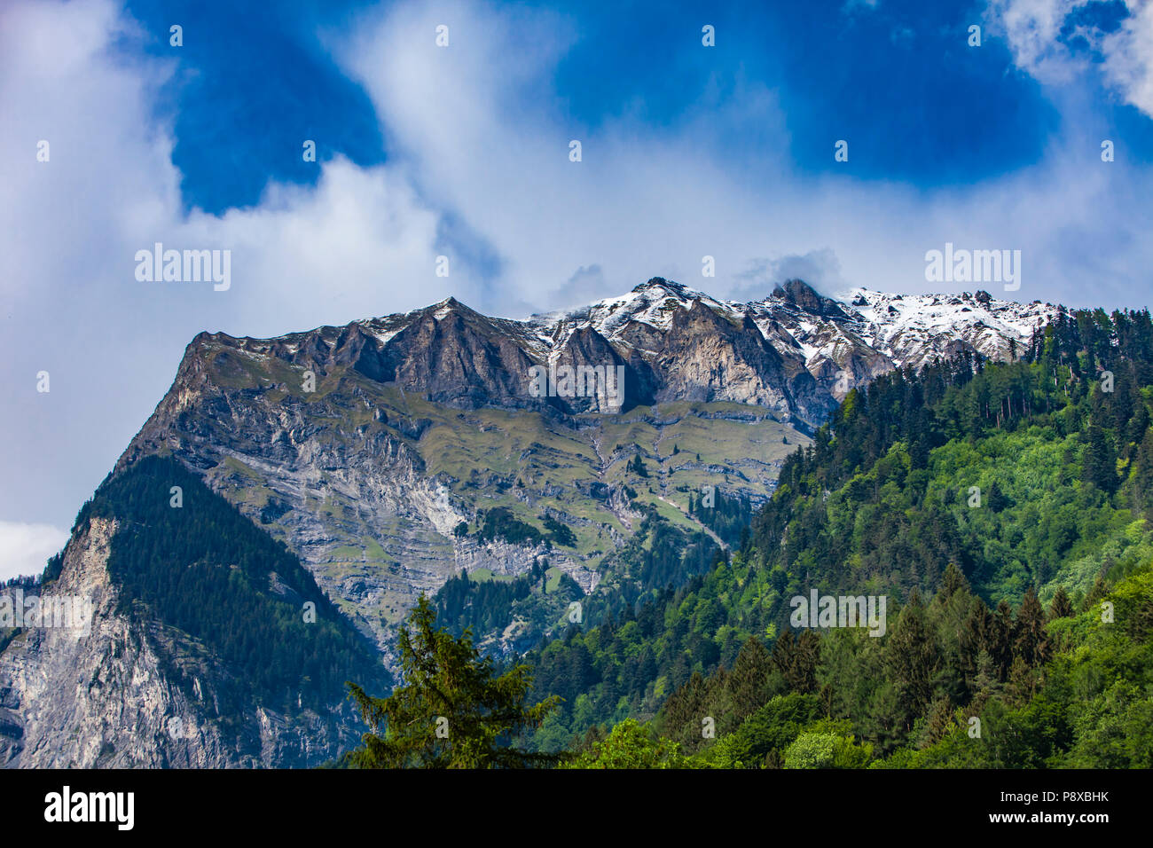View Swiss Alps Raetikon near Maienfeld Switzerland Stock Photo