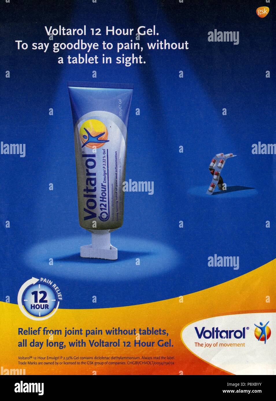 2010s UK Voltarol Magazine Advert Stock Photo