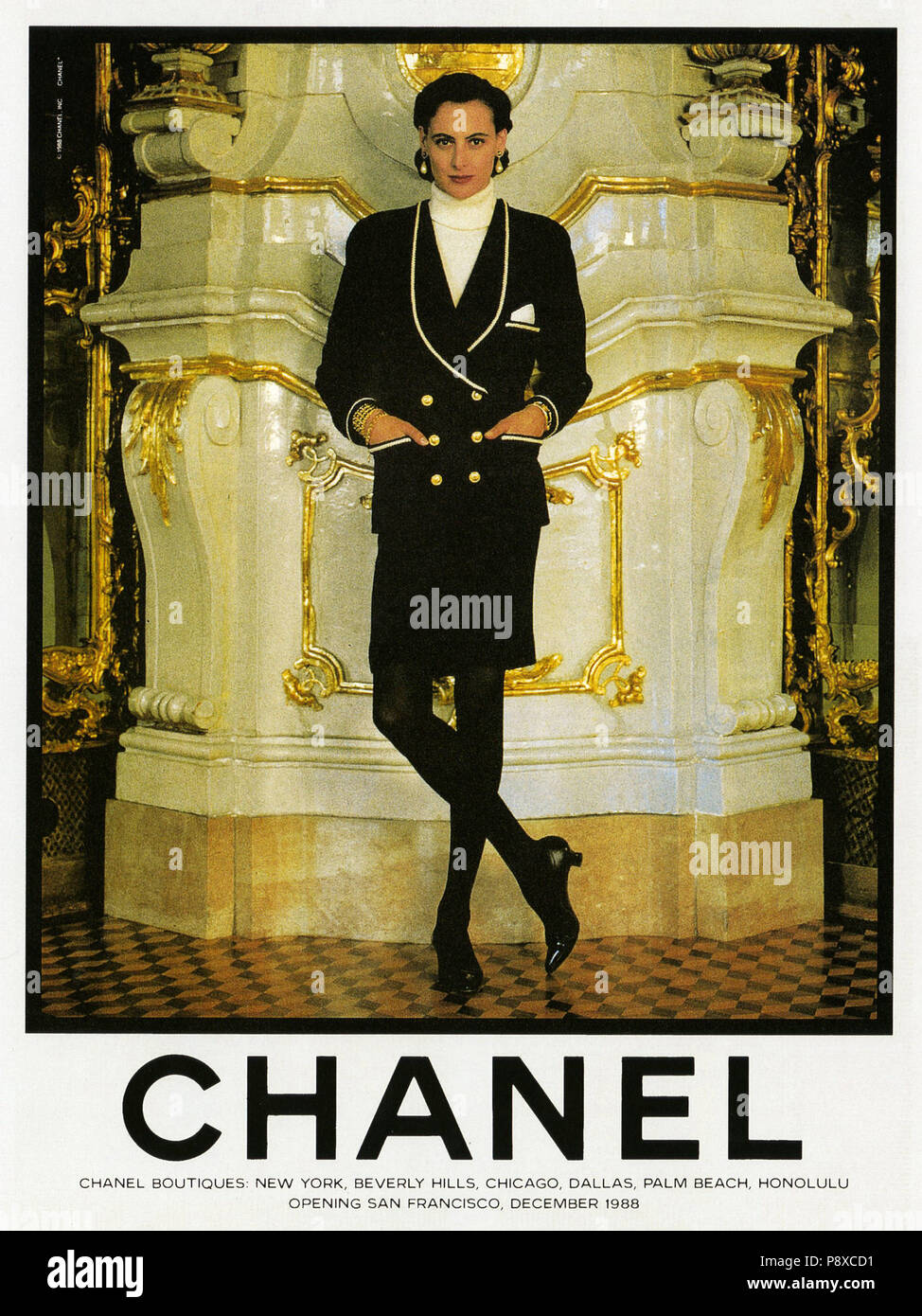 1980s Chanel Magazine Advert Stock Photo