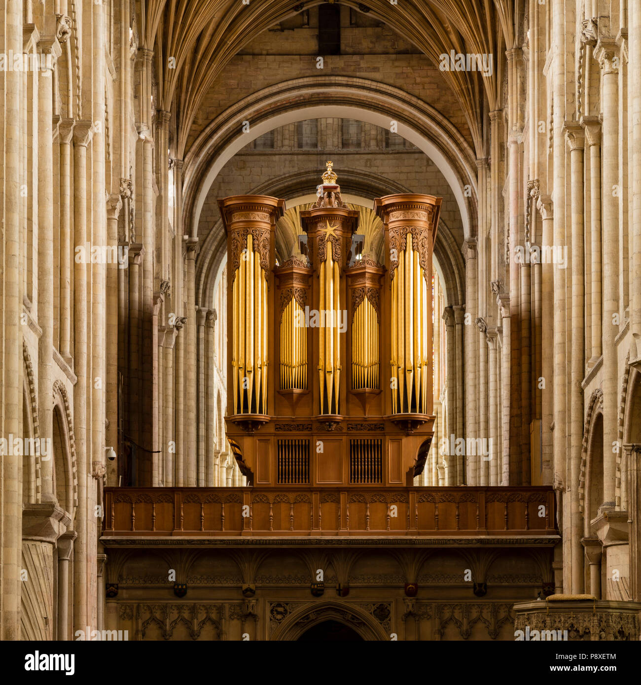 Norwich cathedral stone interior Stock Photo