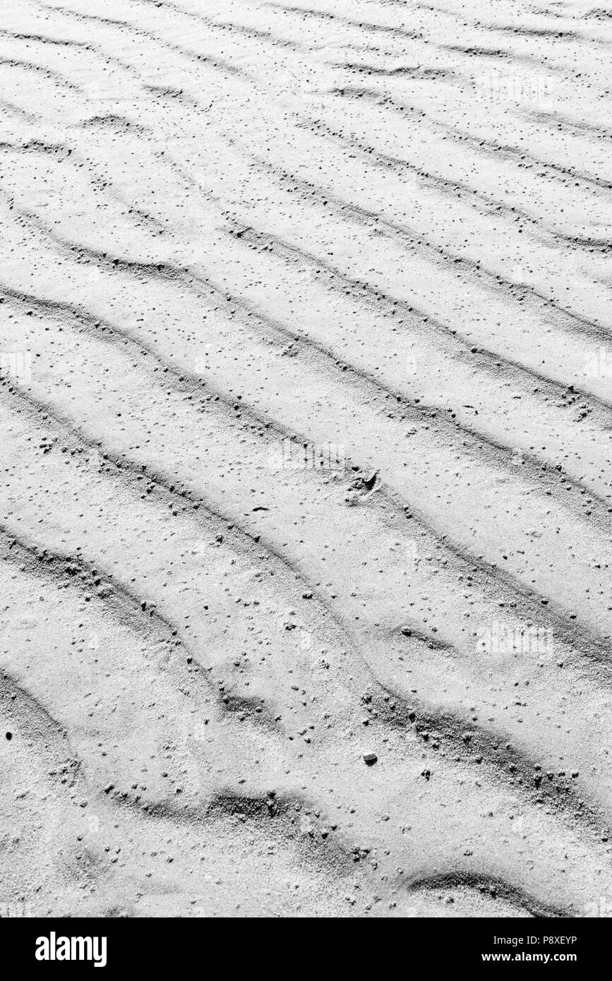 Sand ripple pattern for natural background in black and white Stock Photo