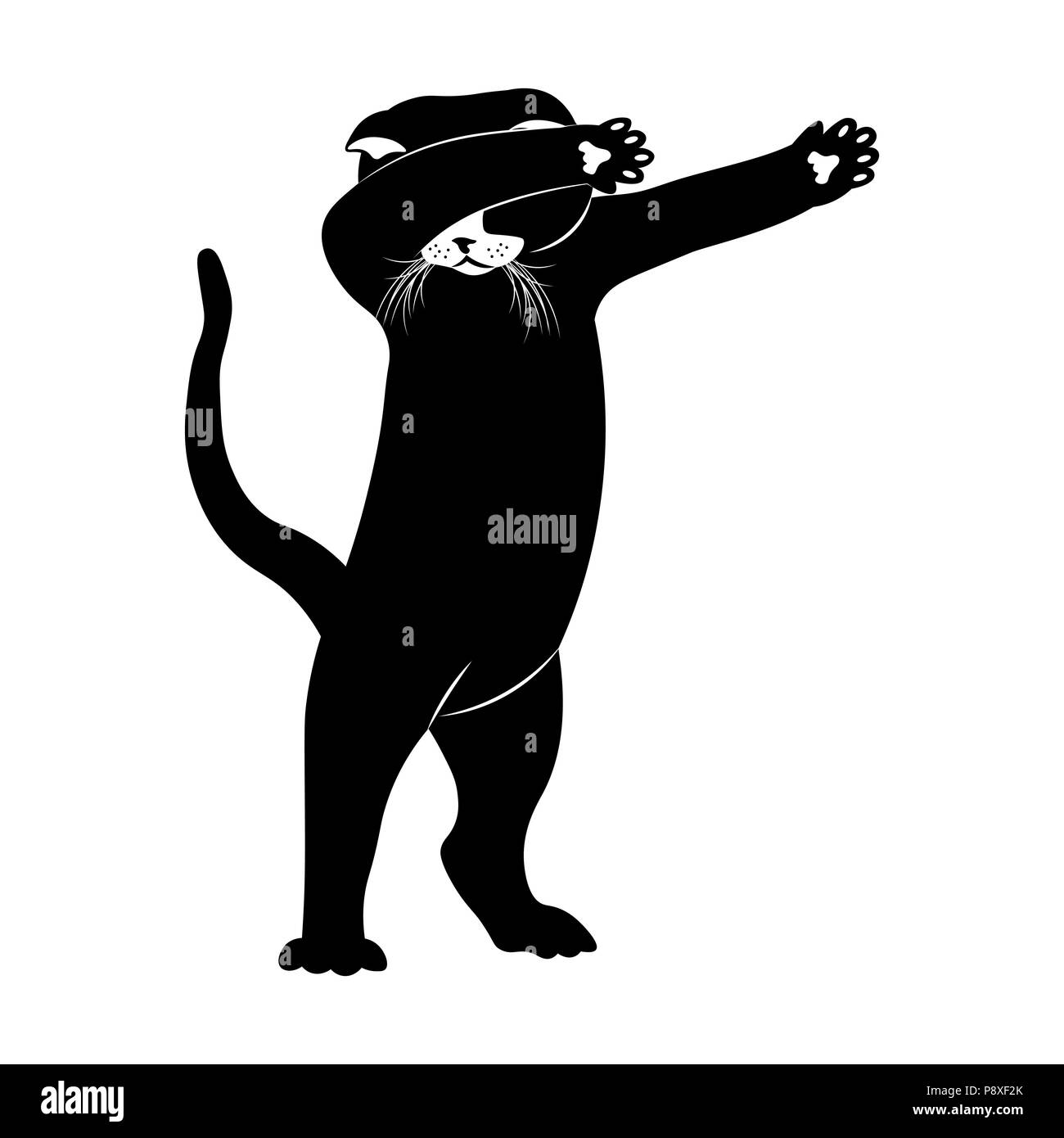 cat dance. vector illustration. Stock Vector