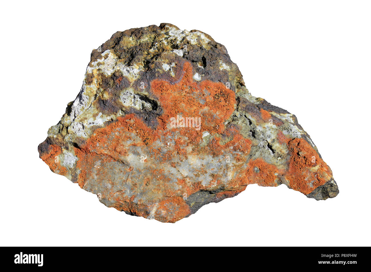 Volcanogenic Massive Sulfide (VMS) Ore (Copper, Zinc, Lead) Deposit from Parys Mountain, Anglesey Stock Photo