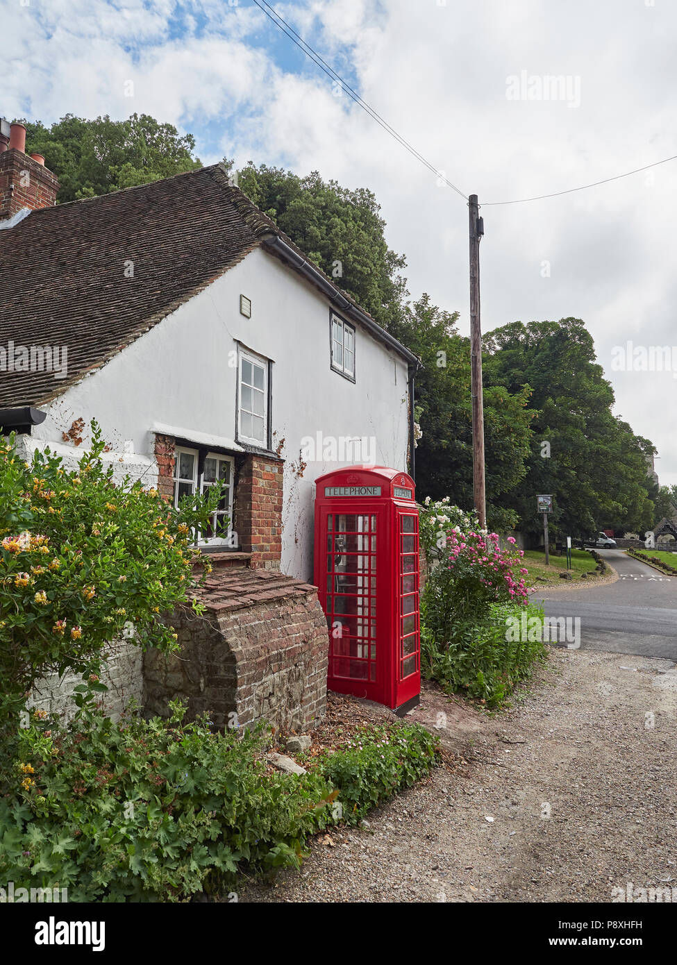 Boxley Kent rural red telephone box Stock Photo - Alamy