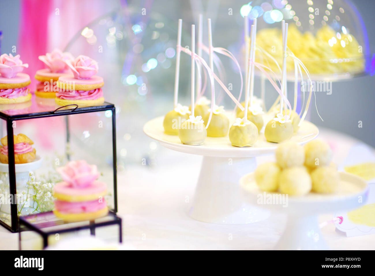 Beautiful Desserts Sweets And Candy Table At Wedding Reception Ot