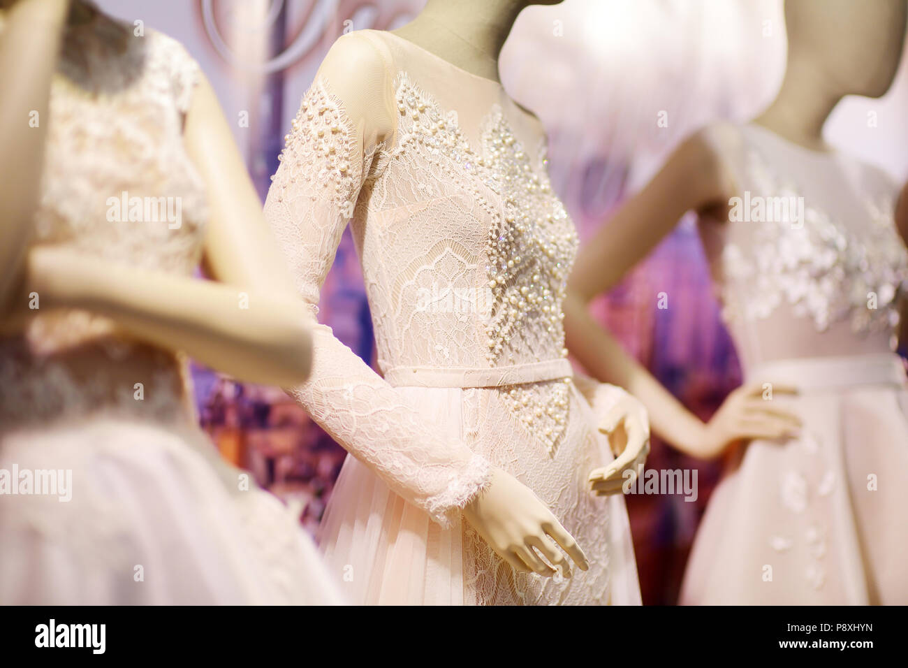 Beautiful wedding dress on mannequin hi-res stock photography and ...