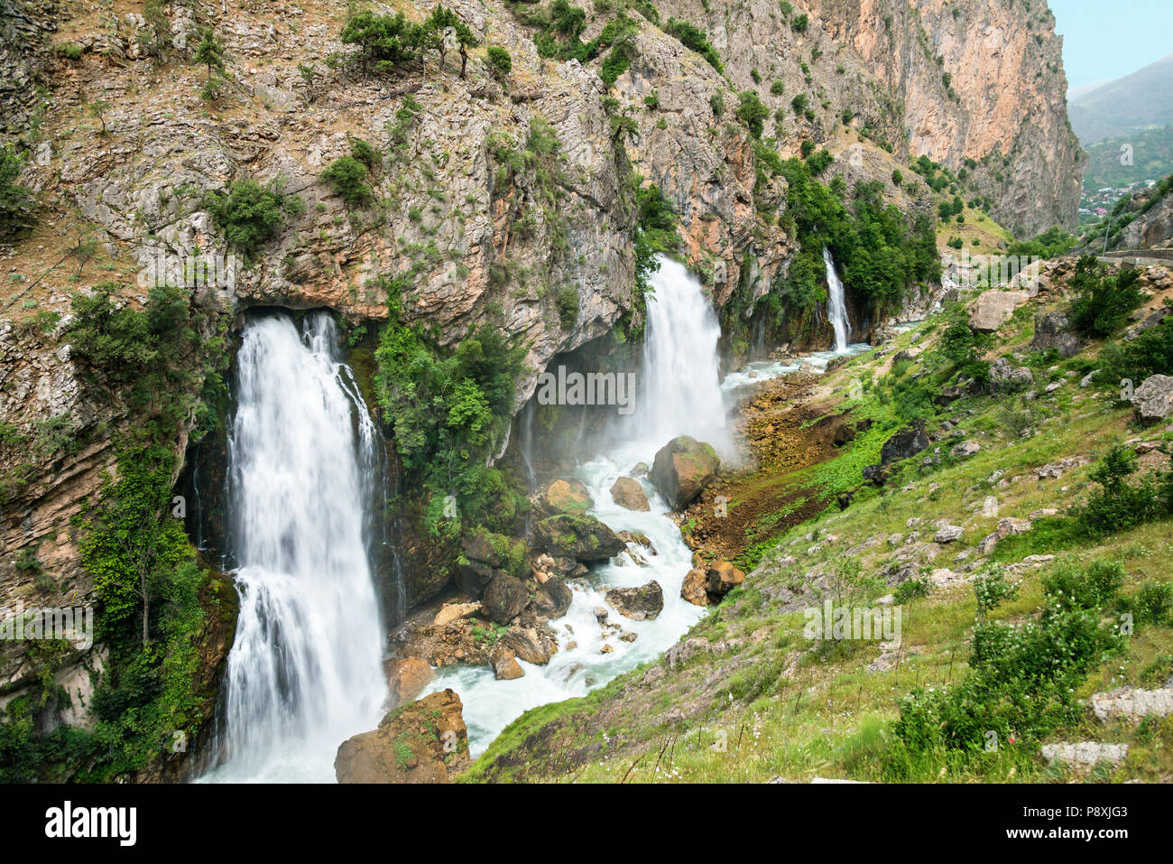 Waterfalls in mountains, Aladaglar National park, Turkey Stock Photo