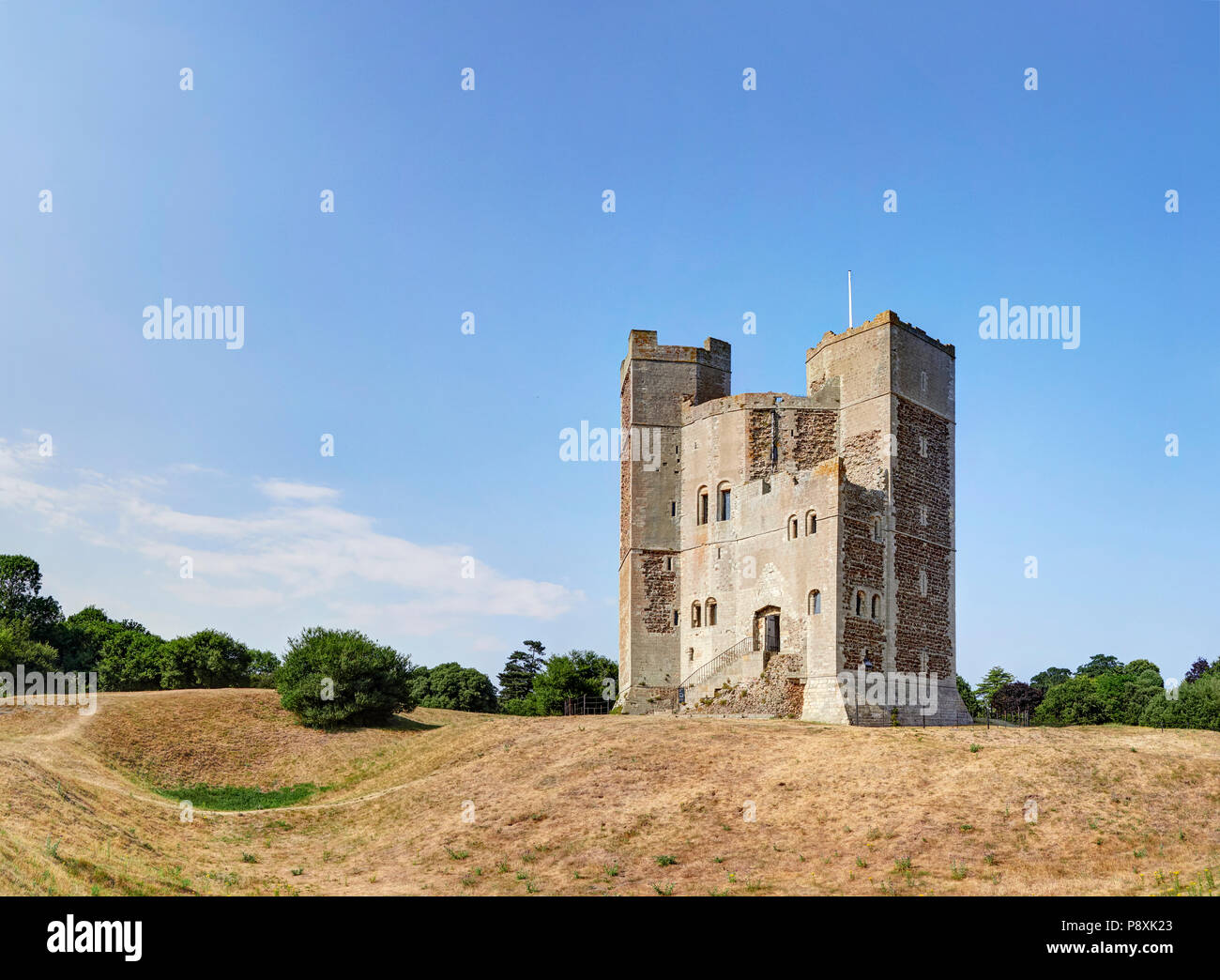 Orford castle and its earthworks Orford Suffolk Stock Photo