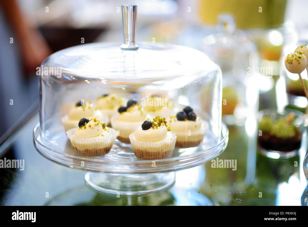 Beautiful Desserts Sweets And Candy Table At Wedding Reception Or