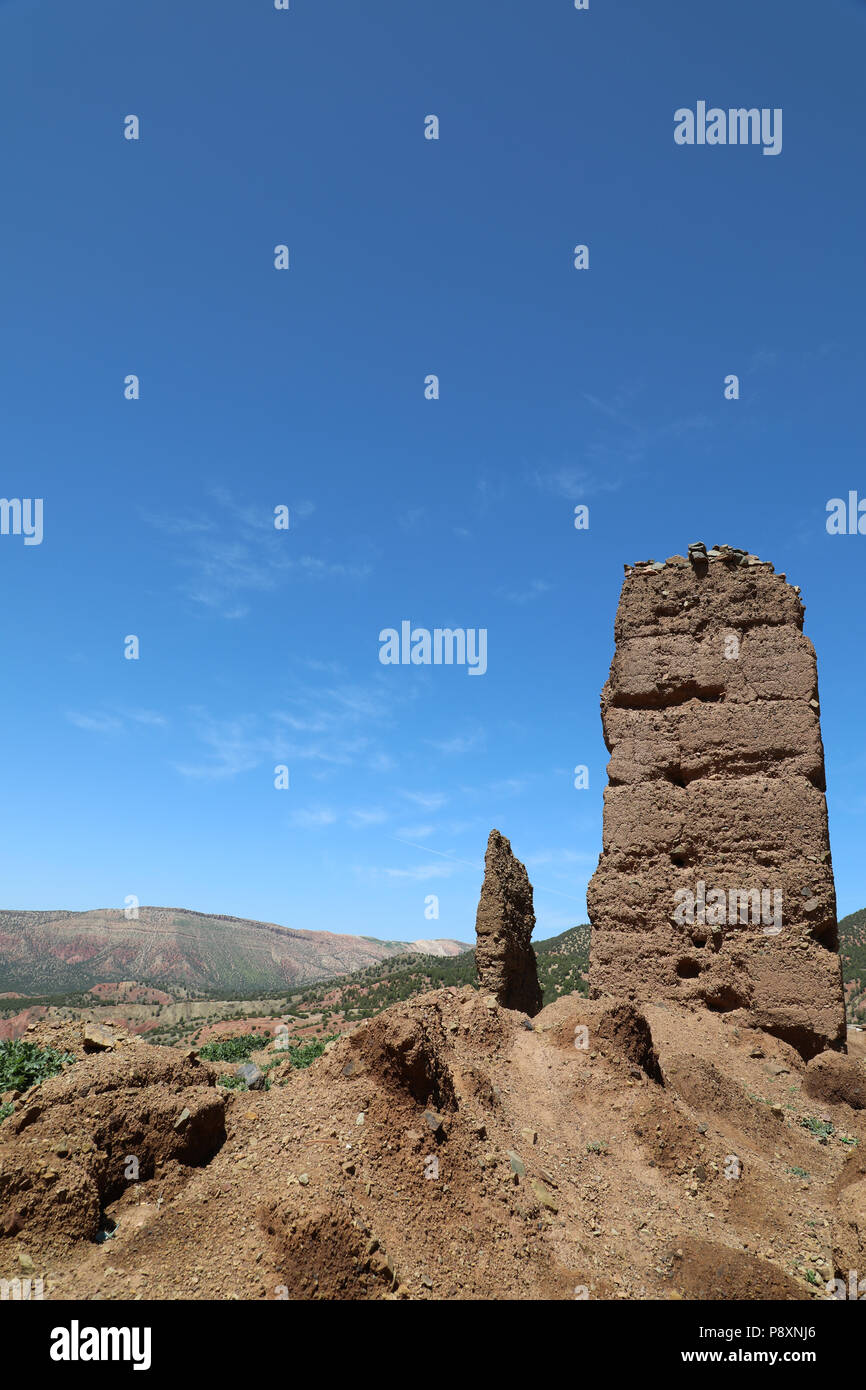Ruins close to the Moroccan town of Ouirgane Stock Photo
