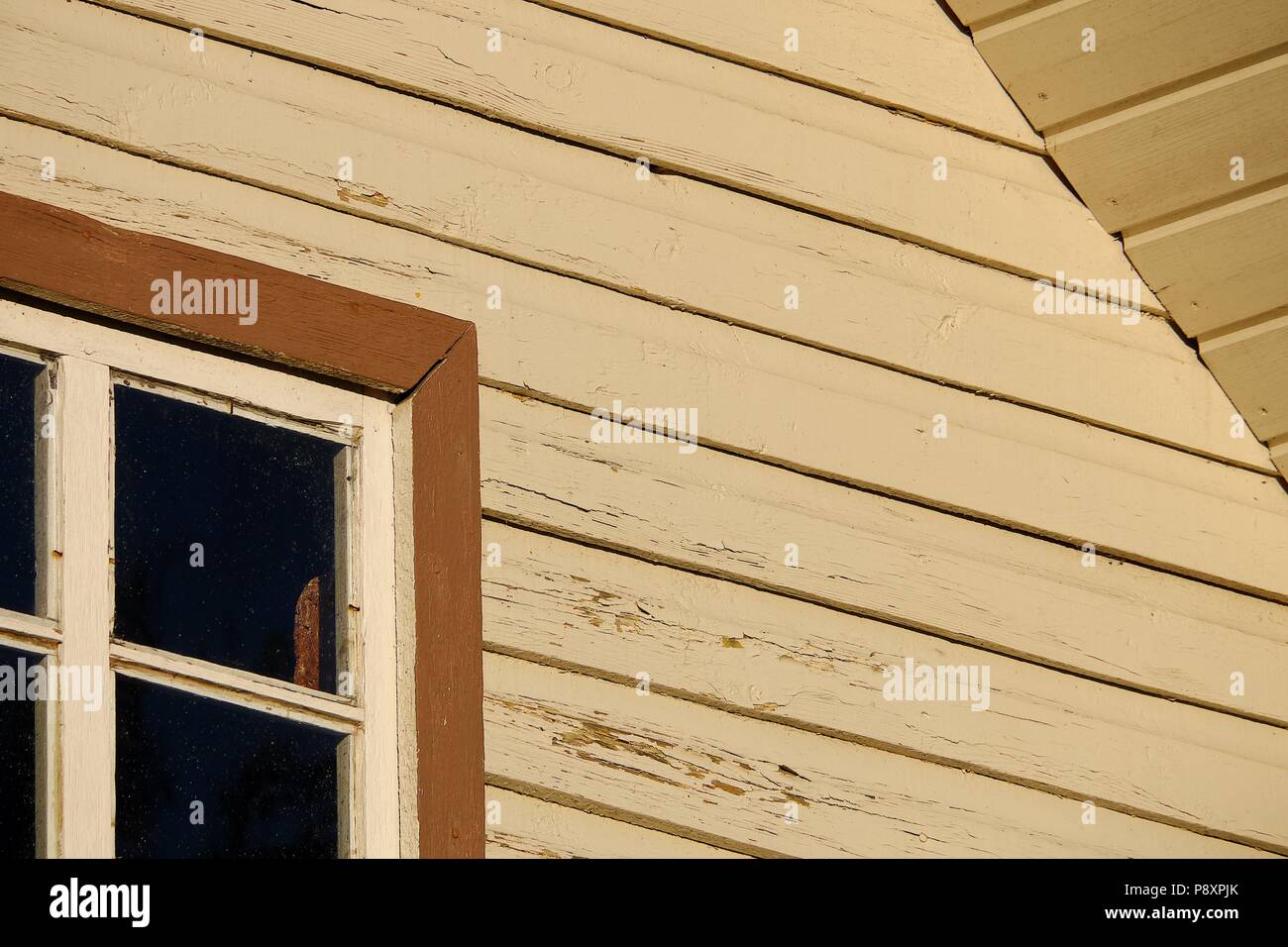 Outdated Home Windows an old windows replacemenet for old homes Stock Photo - Alamy