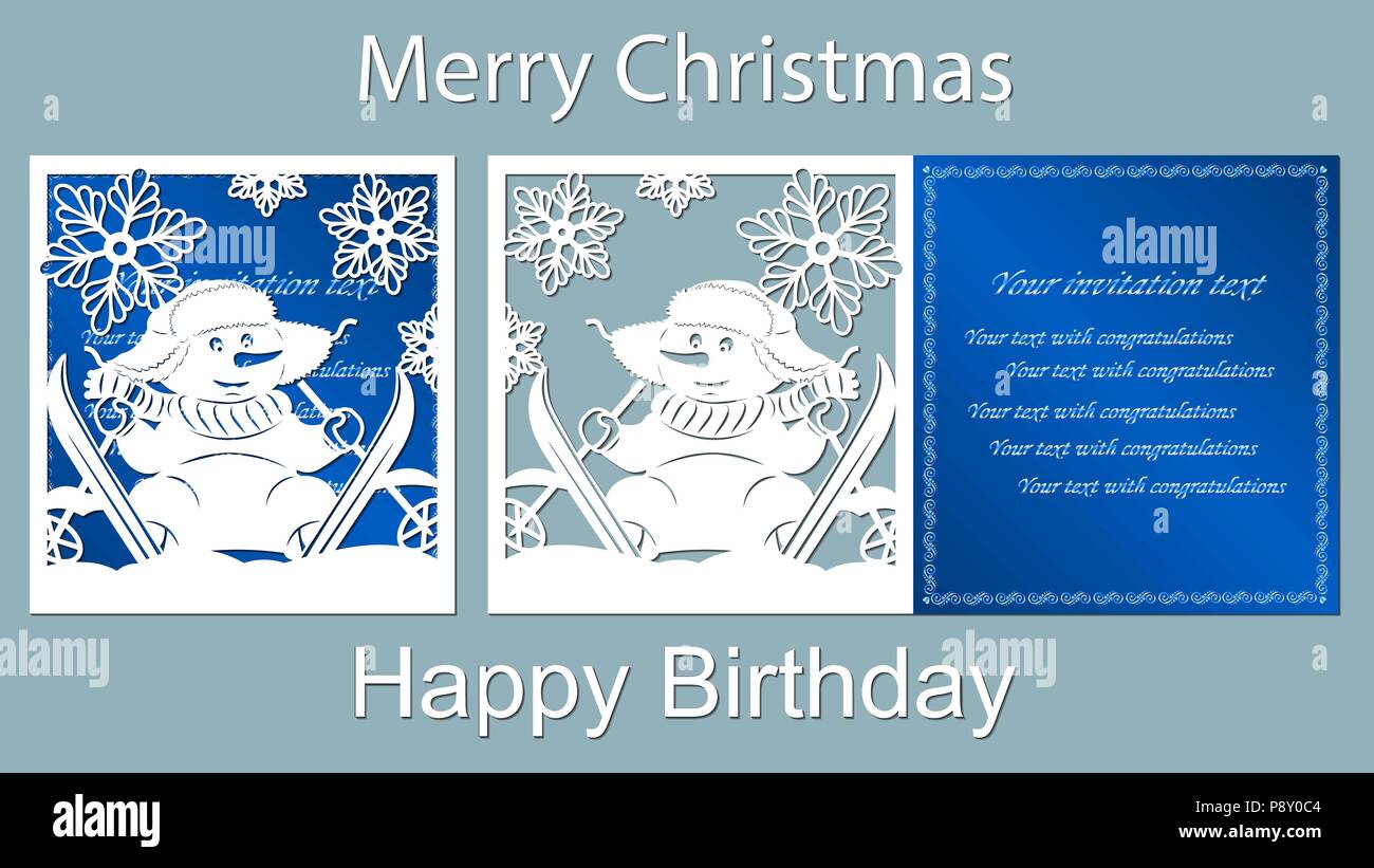 text merry christmas happy birthday snowman laser cutting snow vector card skis blue carrot snowflake - Merry Christmas And Happy Birthday text merry christmas happy birthday snowman laser cutting snow vector card skis blue carrot snowflake - Merry Christmas And Happy Birthday