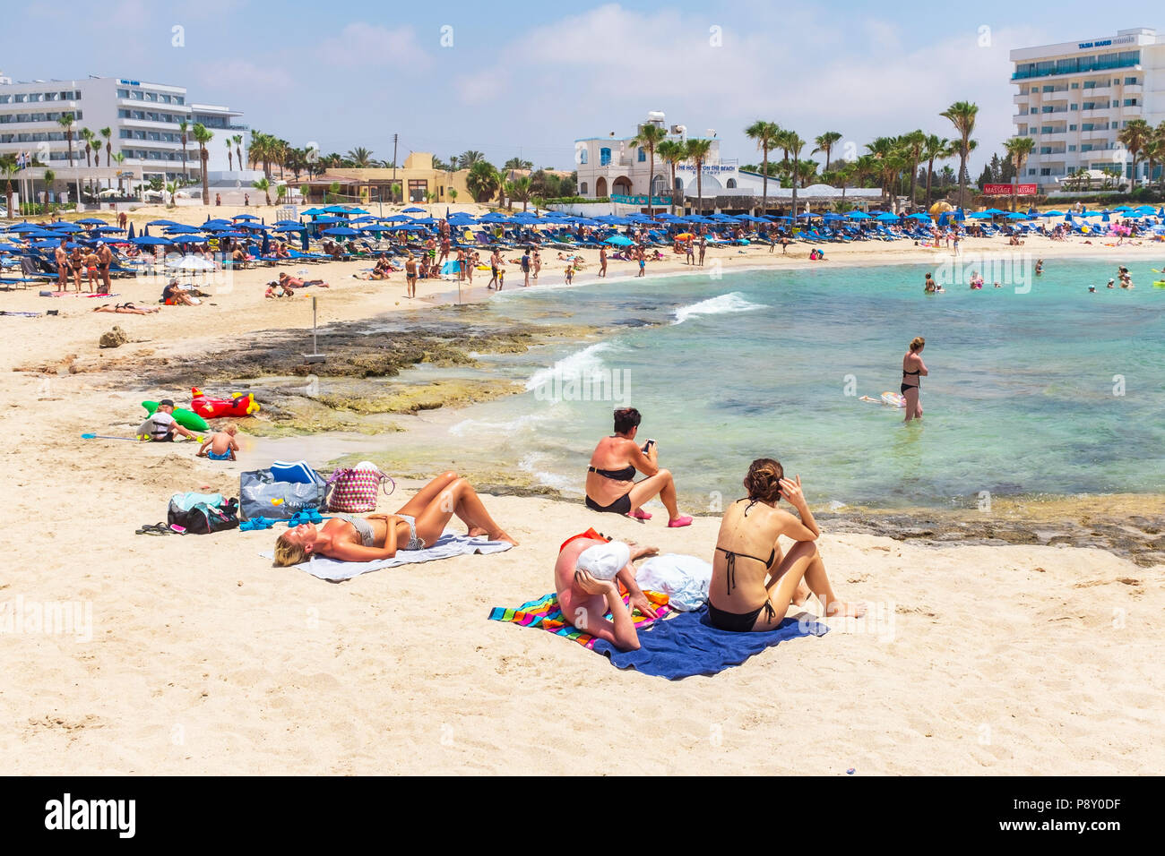 Vathkia Gonia Beach near Ayia Napa, Cyprus Stock Photo