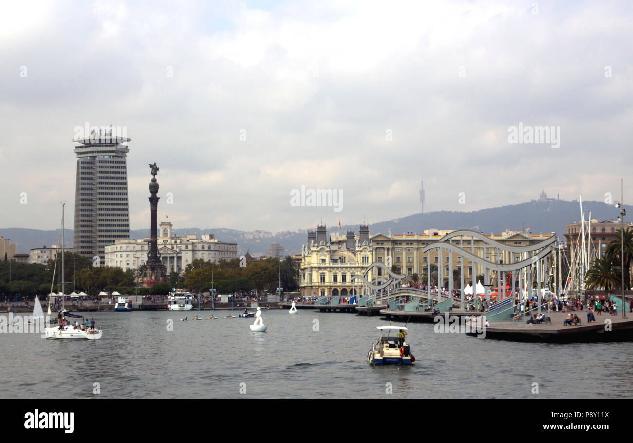 Barcelona waterfront cityscape October 2017 Stock Photo