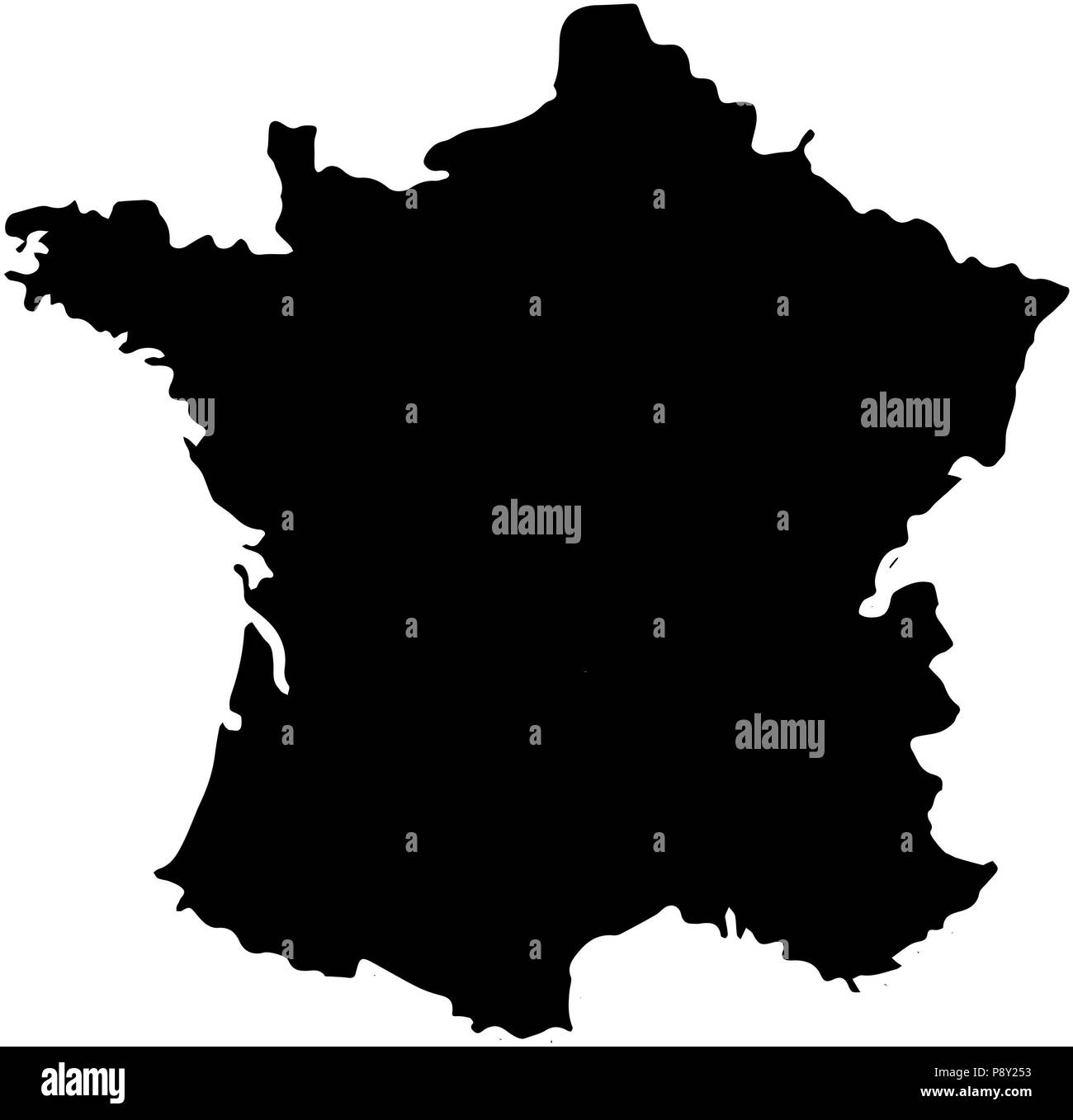 France country map illustration isolation. Stock Photo