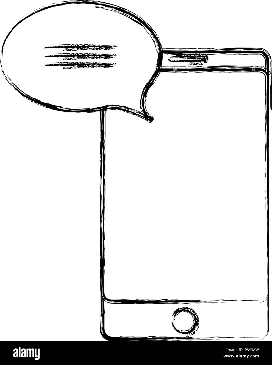 smartphone device with speech bubble vector illustration design Stock ...