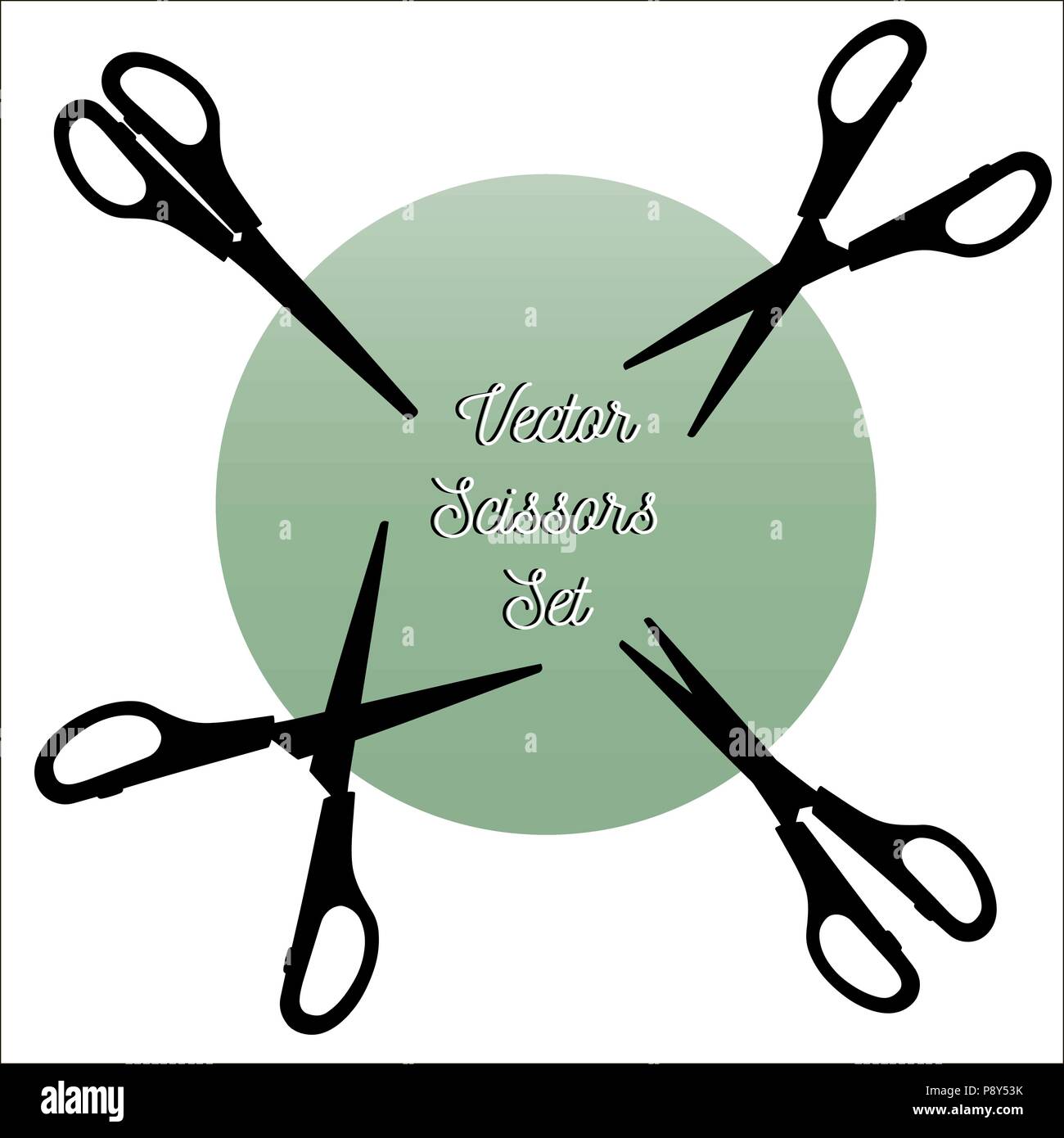 Vector scissors set. Black silhouettes Stock Vector Image & Art Alamy