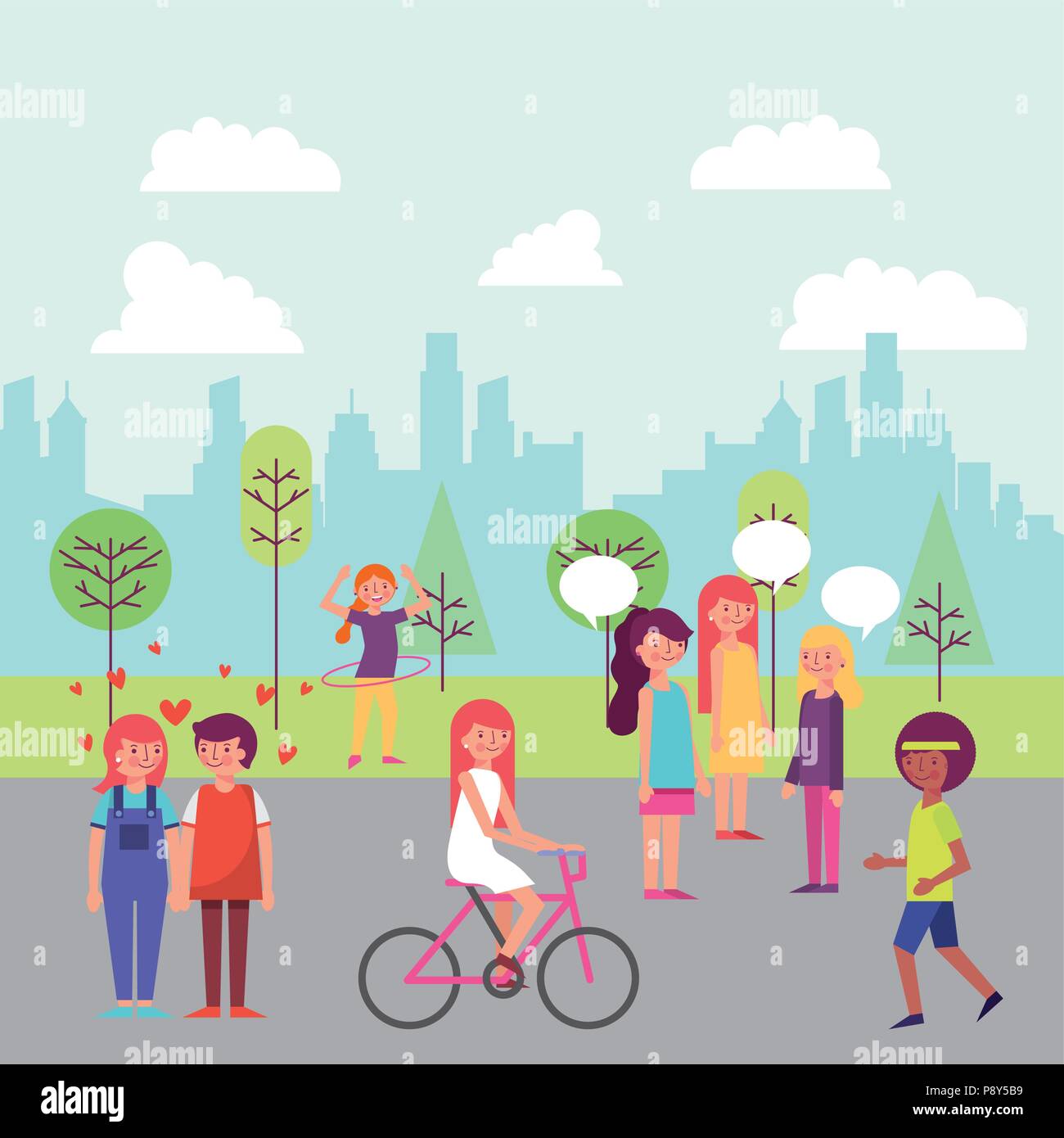 композиция в парке рисунок. люди в парке вектор. рисунок парк человек. рисунок парк человек. парк иллюстрация люди.