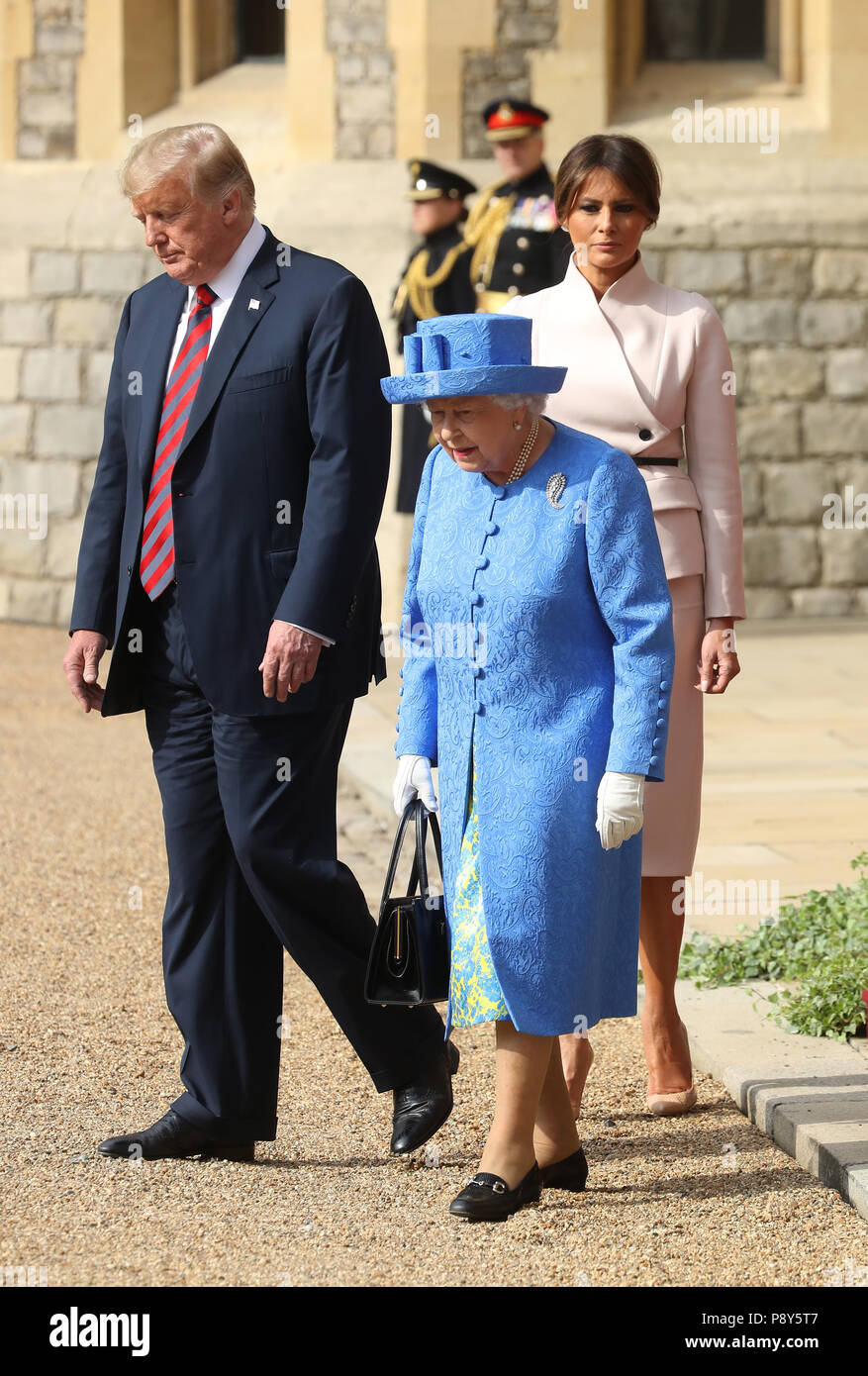 Queen Elizabeth II, US President Donald Trump and first lady Melania