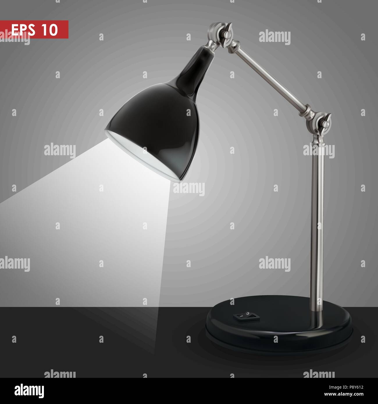 Realistic illustration of black vector lamp Stock Vector Image & Art ...