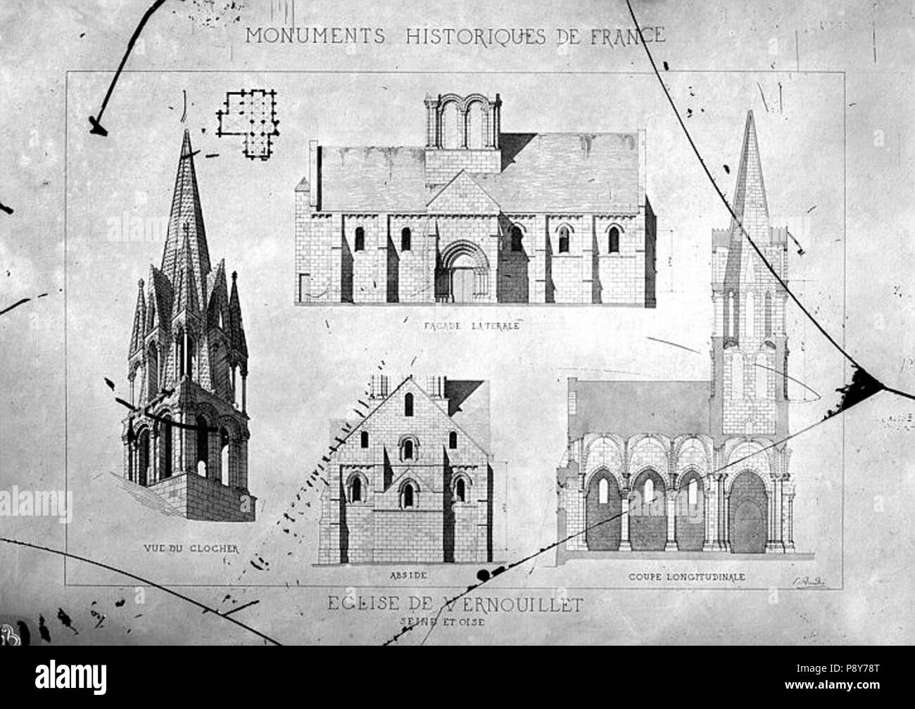 268 Eglise Saint Etienne Dessin Vernouillet Mediatheque De L Architecture Et Du Patrimoine Apmh Stock Photo Alamy