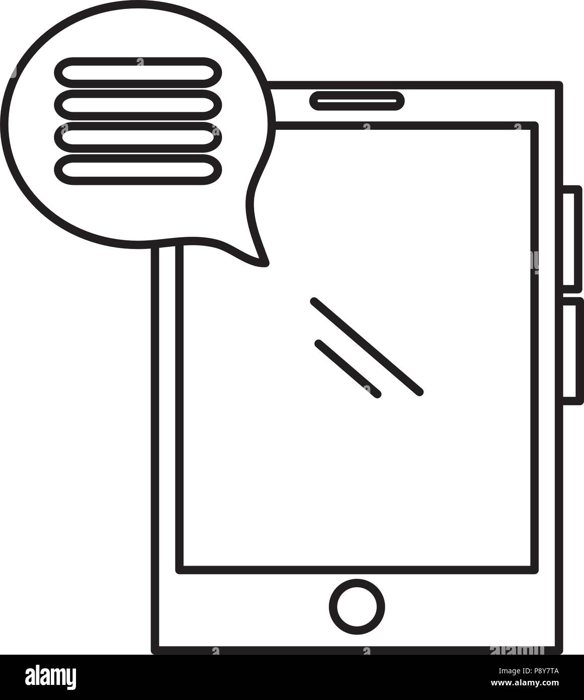 smartphone device with speech bubble vector illustration design Stock ...
