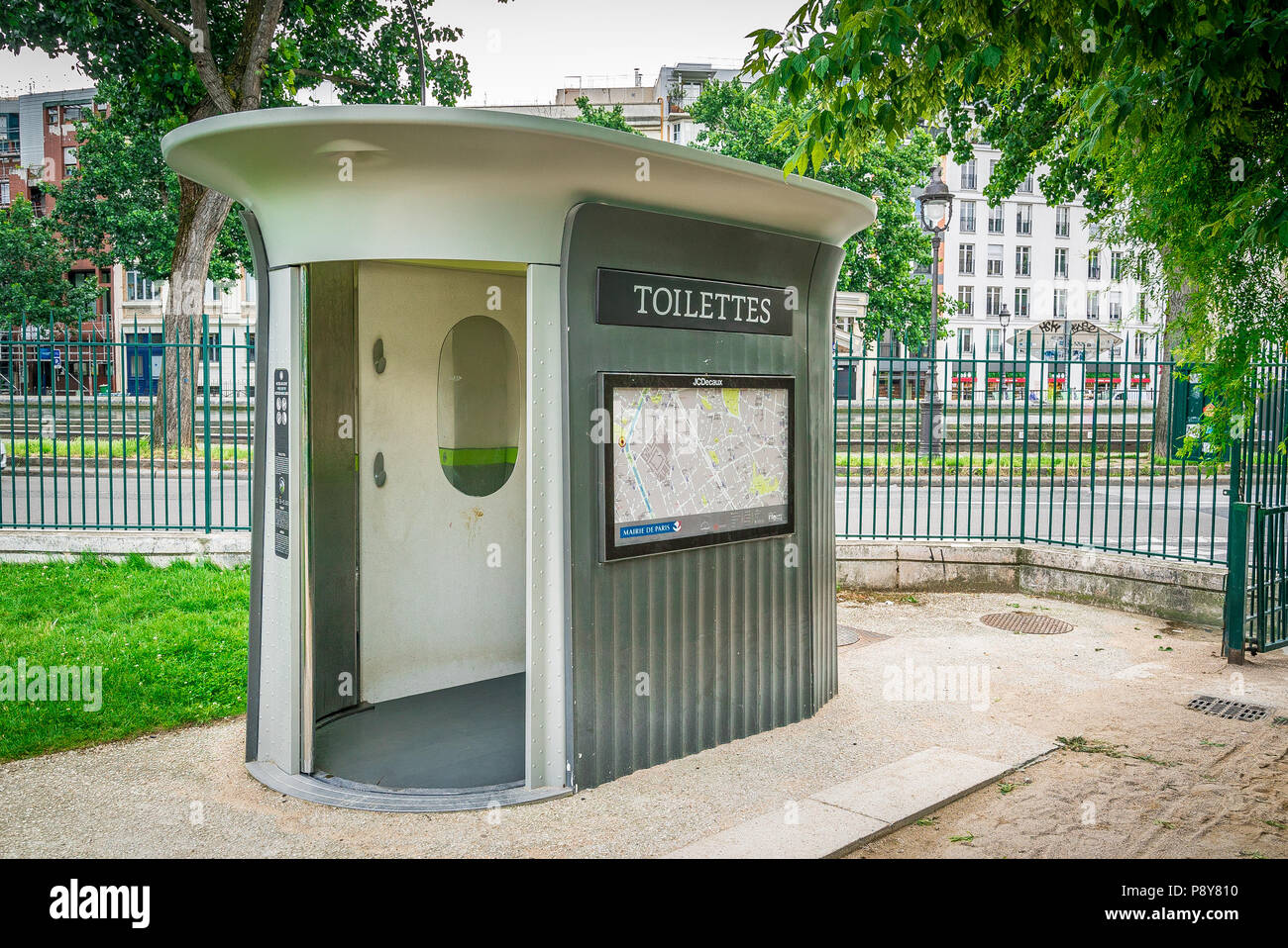 A public toilet in Paris, France. Stock Photo
