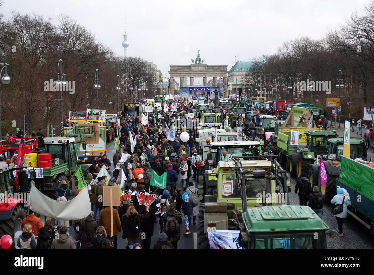 Berlin, Germany, Demo - We are sick of it! on the street of June 17 in front of the Brandenburg Gate Stock Photo