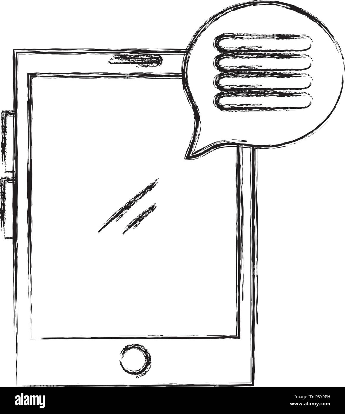 smartphone device with speech bubble vector illustration design Stock ...