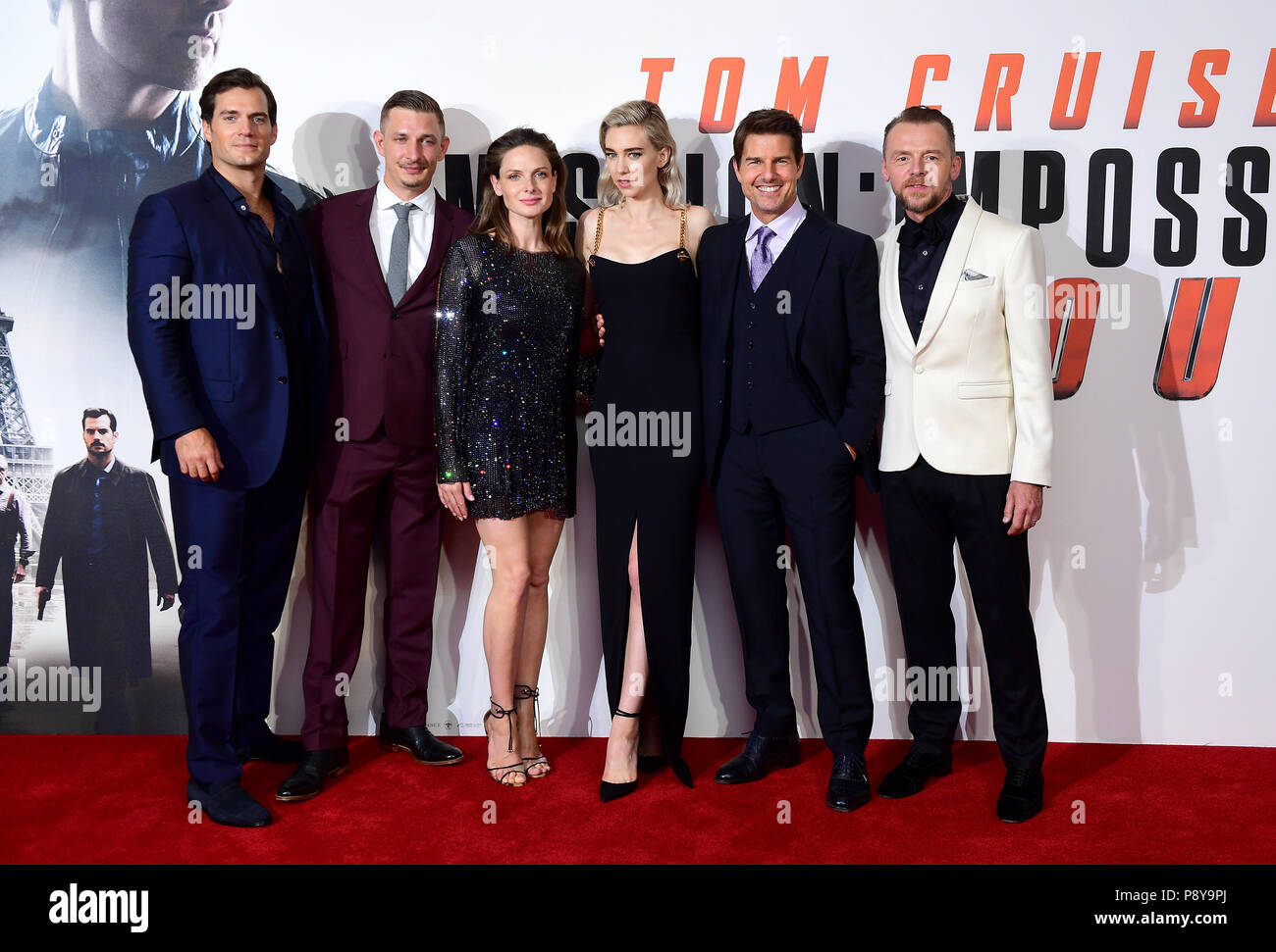 Left to right, Henry Cavill, Frederick Schmidt, Rebecca Ferguson, Vanessa  Kirby, Tom Cruise and Simon Pegg attending the Mission: Impossible Fallout  premiere at the BFI Imax, Waterloo, London Stock Photo - Alamy