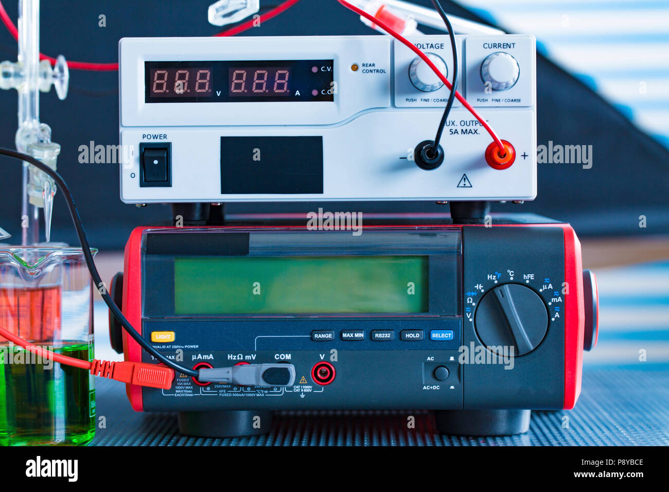 Chemistry apparatus. Stock Photo