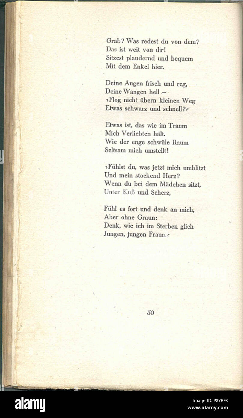297 Gedichte Hugo Von Hofmannsthal 50 Stock Photo Alamy
