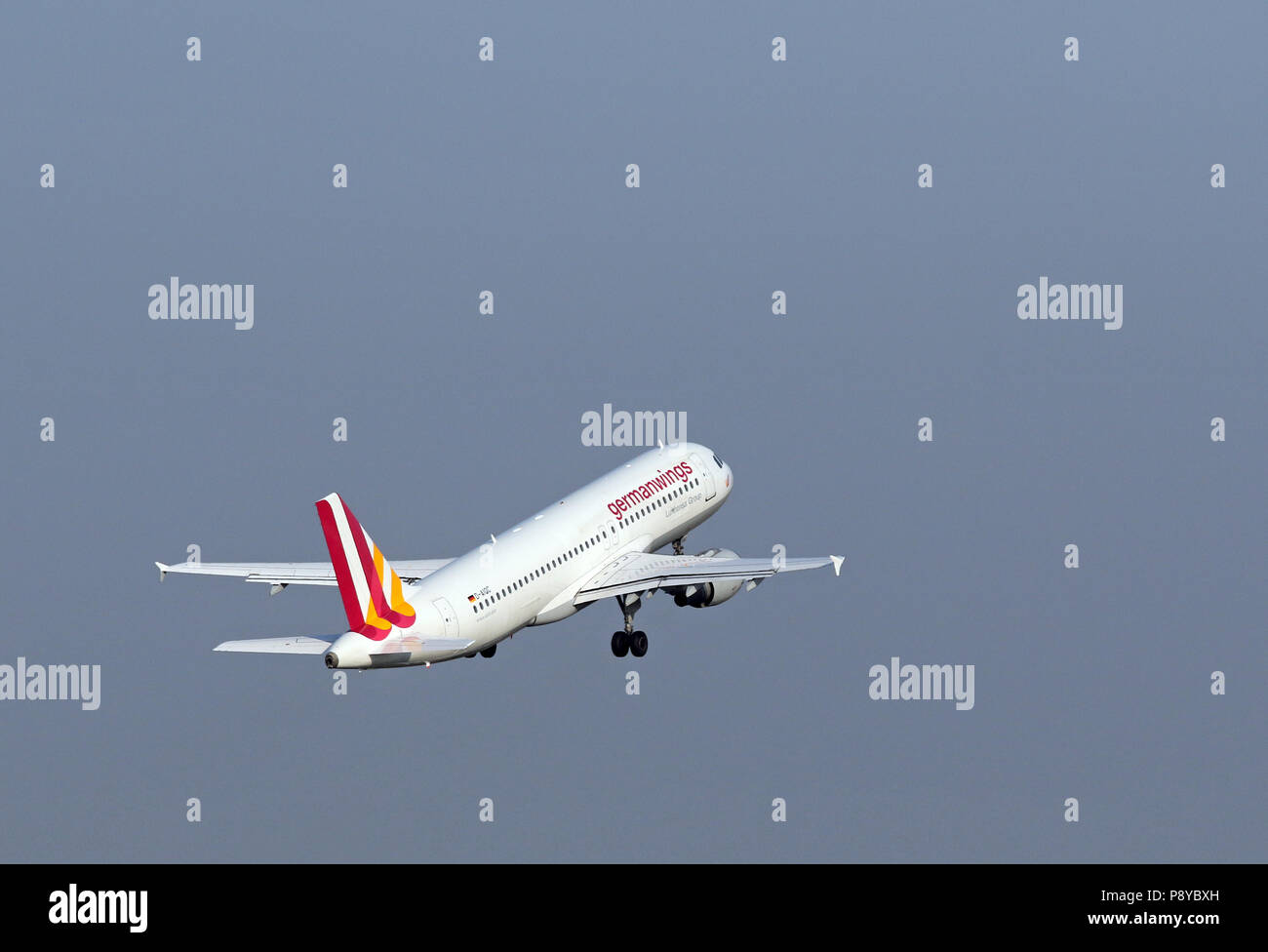 Berlin, Germany, Airbus A320 of the airline germanwings after the start Stock Photo