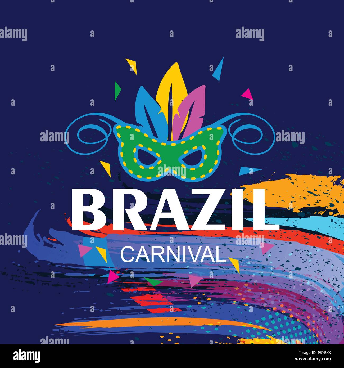 Happy Brazilian Carnival Day. creative typography of carnival with