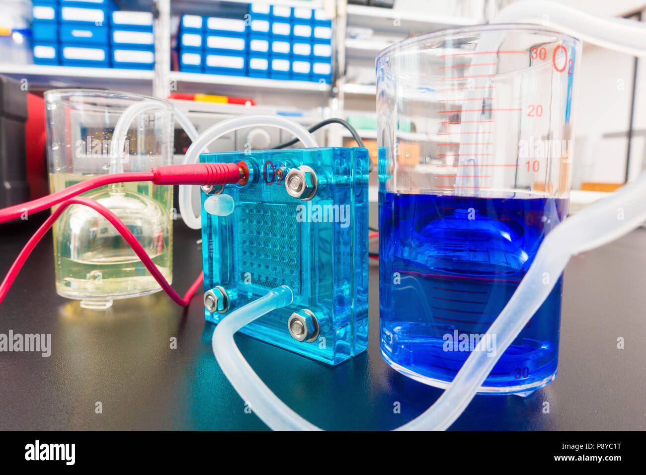 Hydrogen fuel cell research Stock Photo Alamy