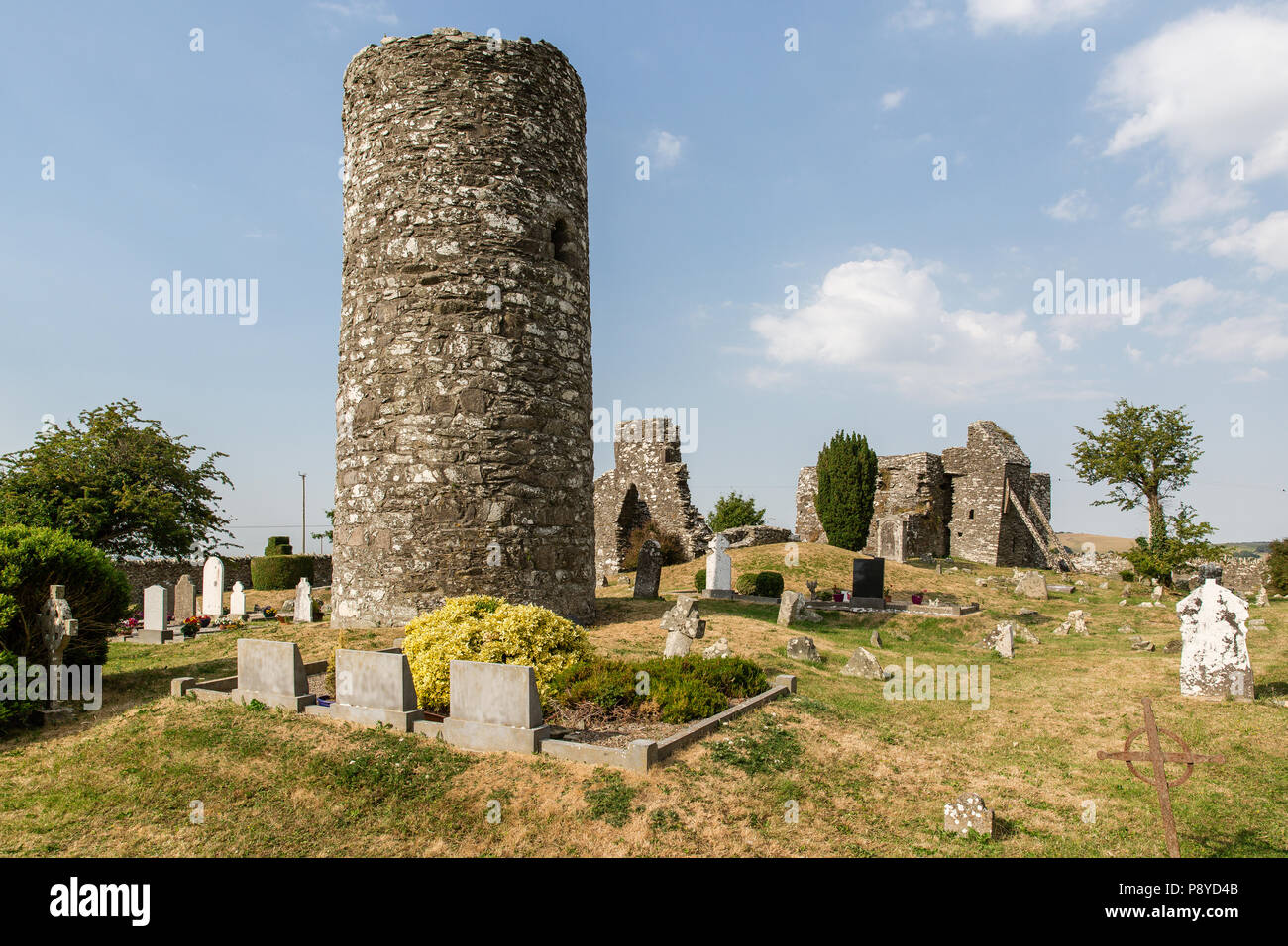 Resting place of Arthur Guinness located in the grounds of the Old Monastic site in Oughterard in County Kildare Ireland. Stock Photo