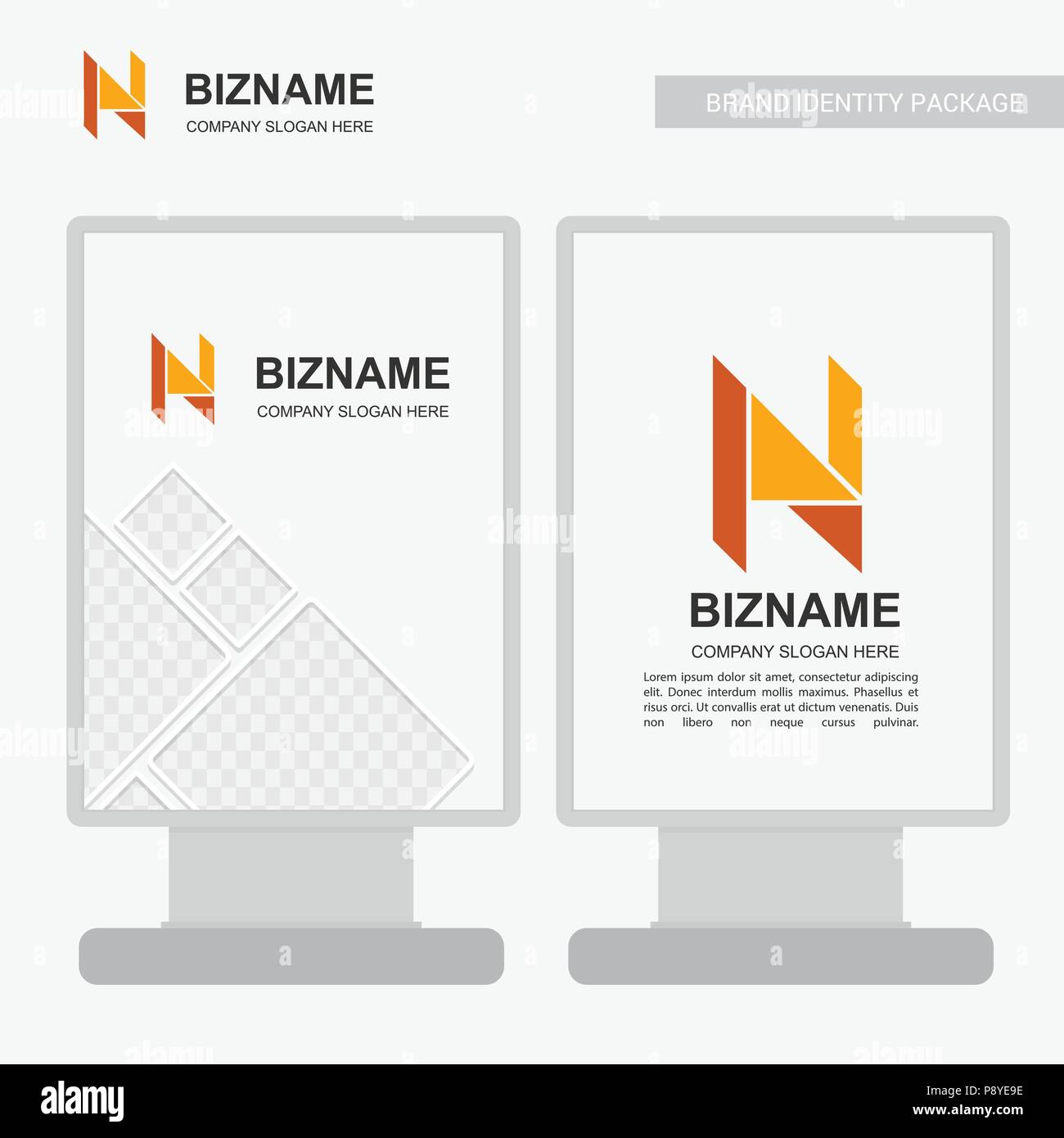 Company Ad Banner Design And Card With Orange Theme Vector With N