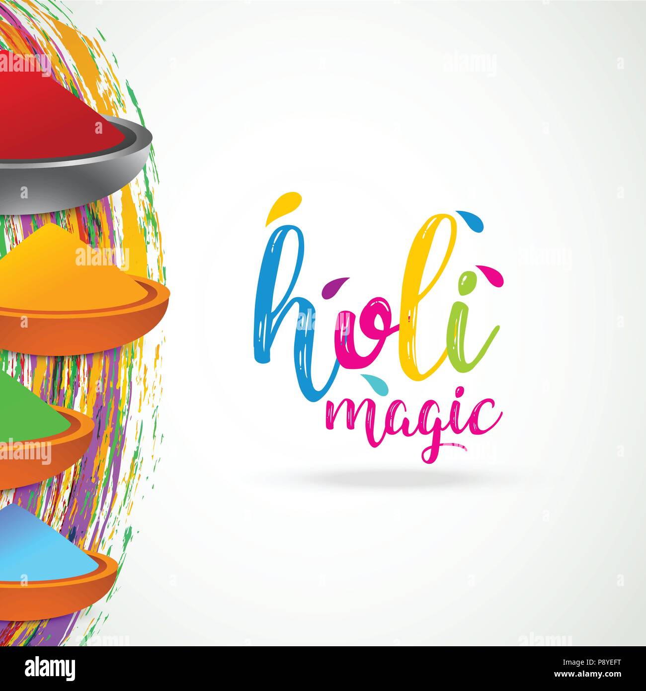 happy holi festival. white holi background having creative typography and  colorful holi elements. For web design and application interface, also  usefu Stock Vector Image & Art - Alamy