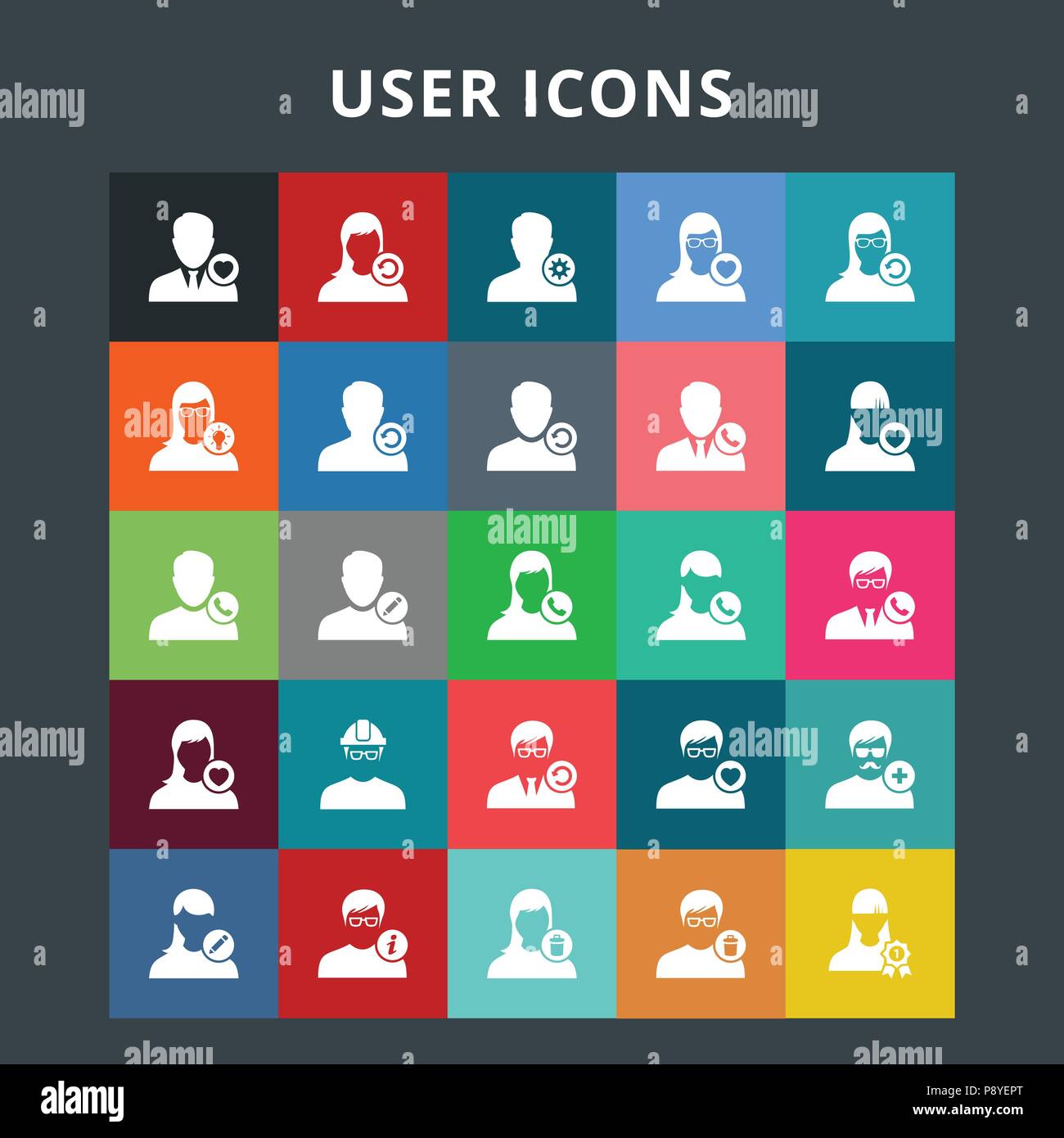 User Icons. For web design and application interface, also useful for ...