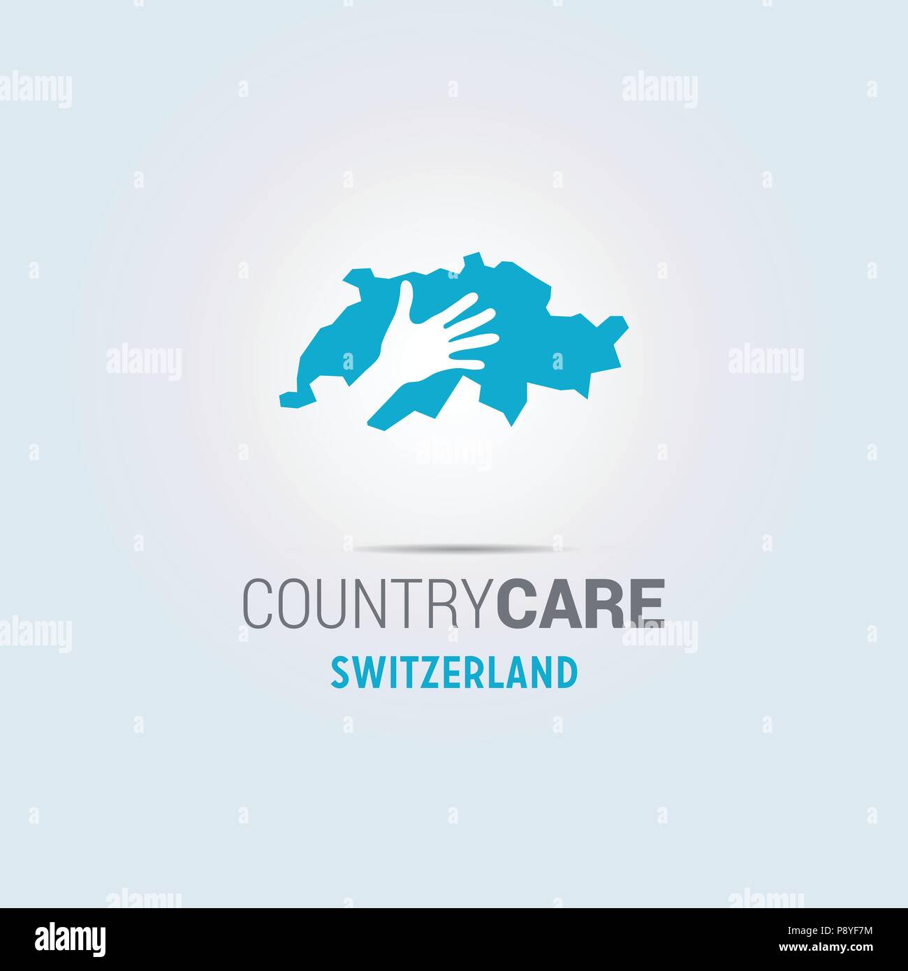 Illustration of an isolated hands offering sign with the map of