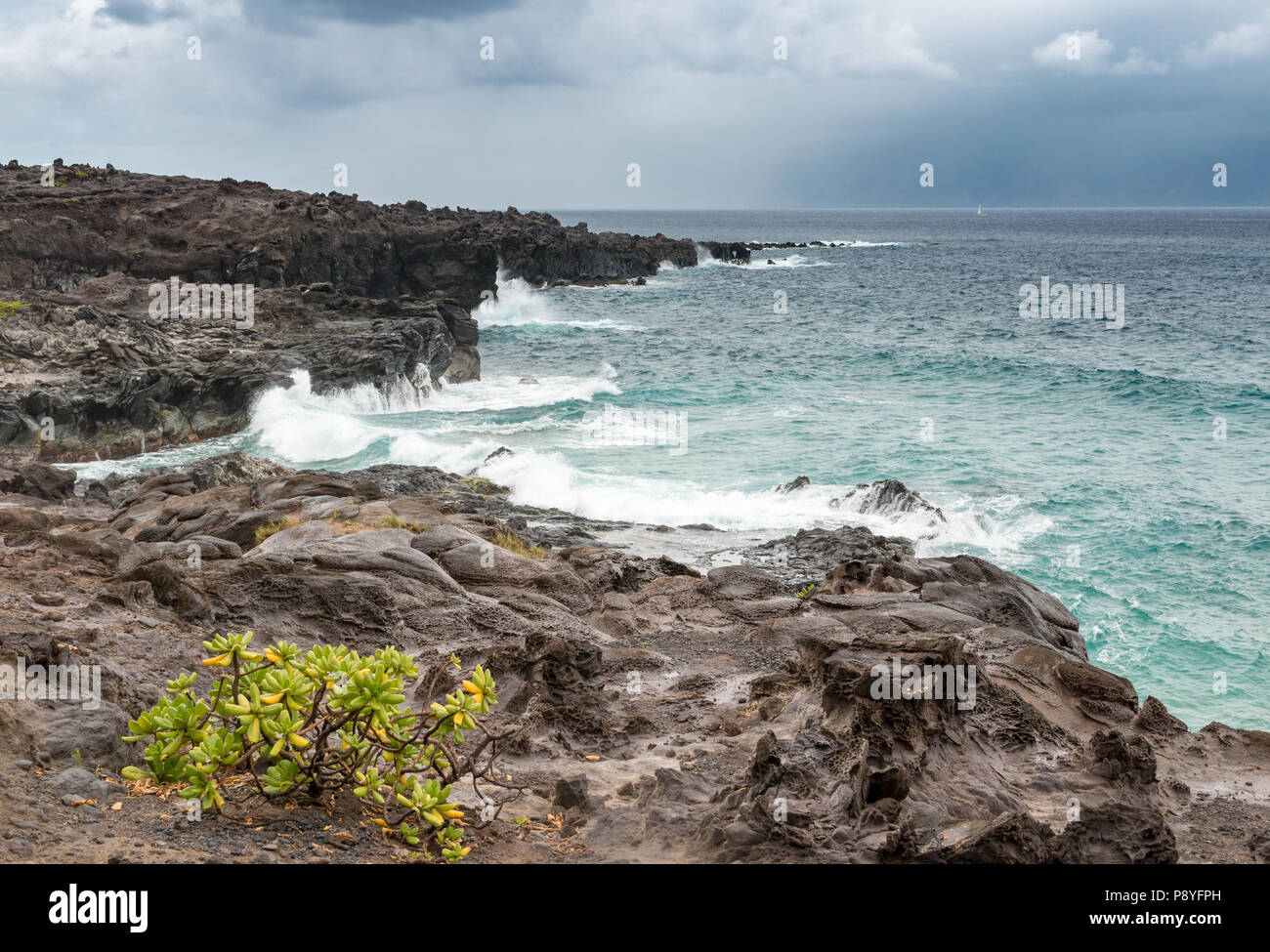 Scenic view on Maui coast Stock Photo