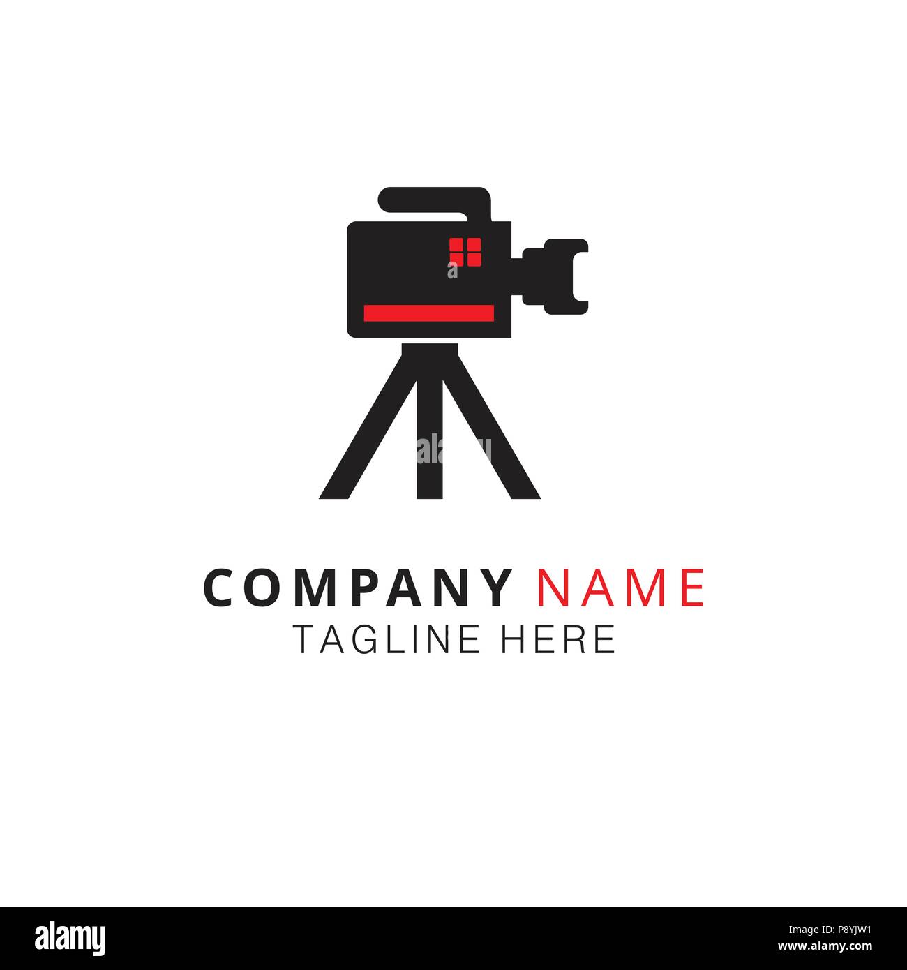 Vector Black and Red Icon for Photographer. Camera Icons. For web