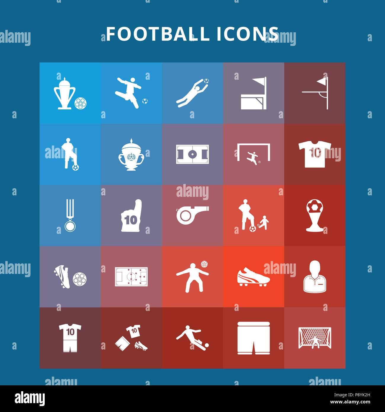 Football Icons. For web design and application interface, also useful for infographics. Vector